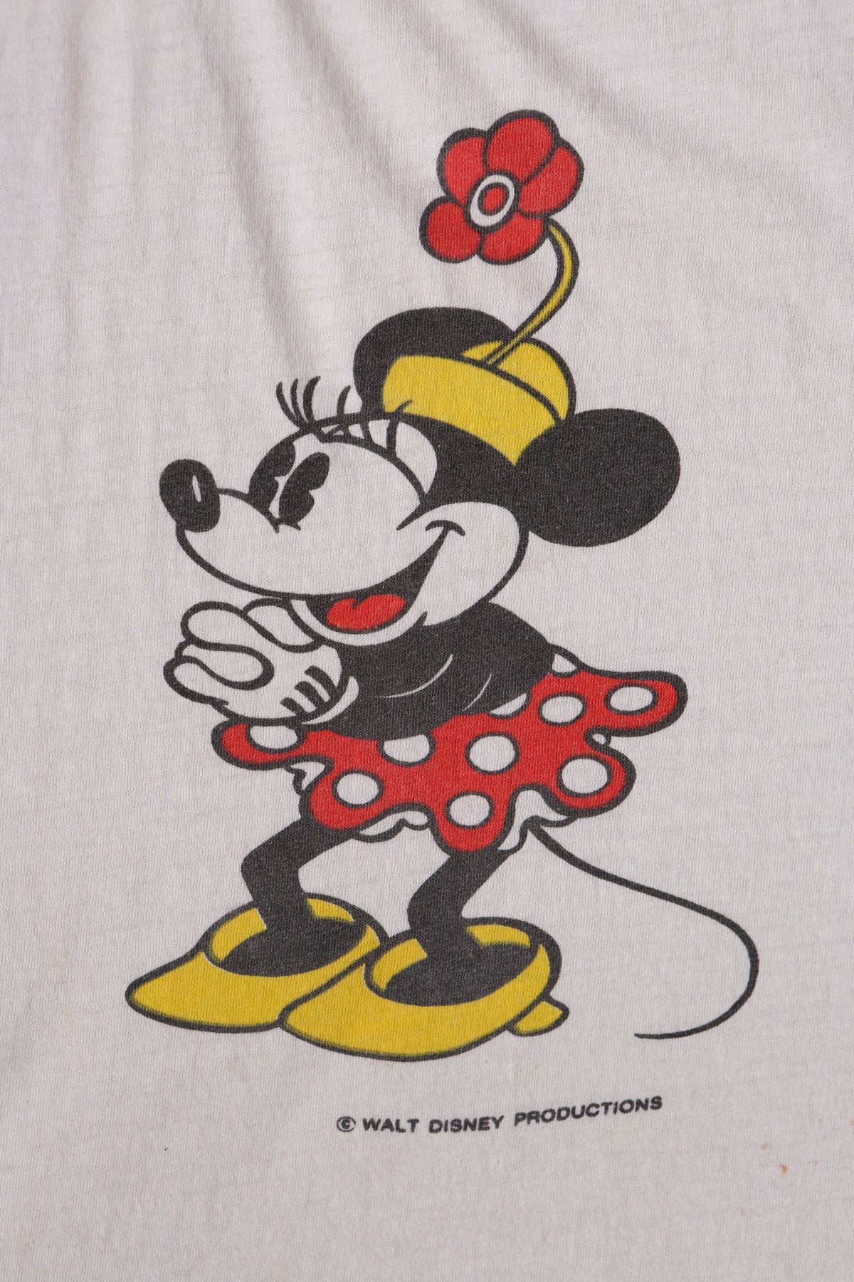 Vintage Minnie Mouse White Graphic T-shirt - Era 70's - 80's
