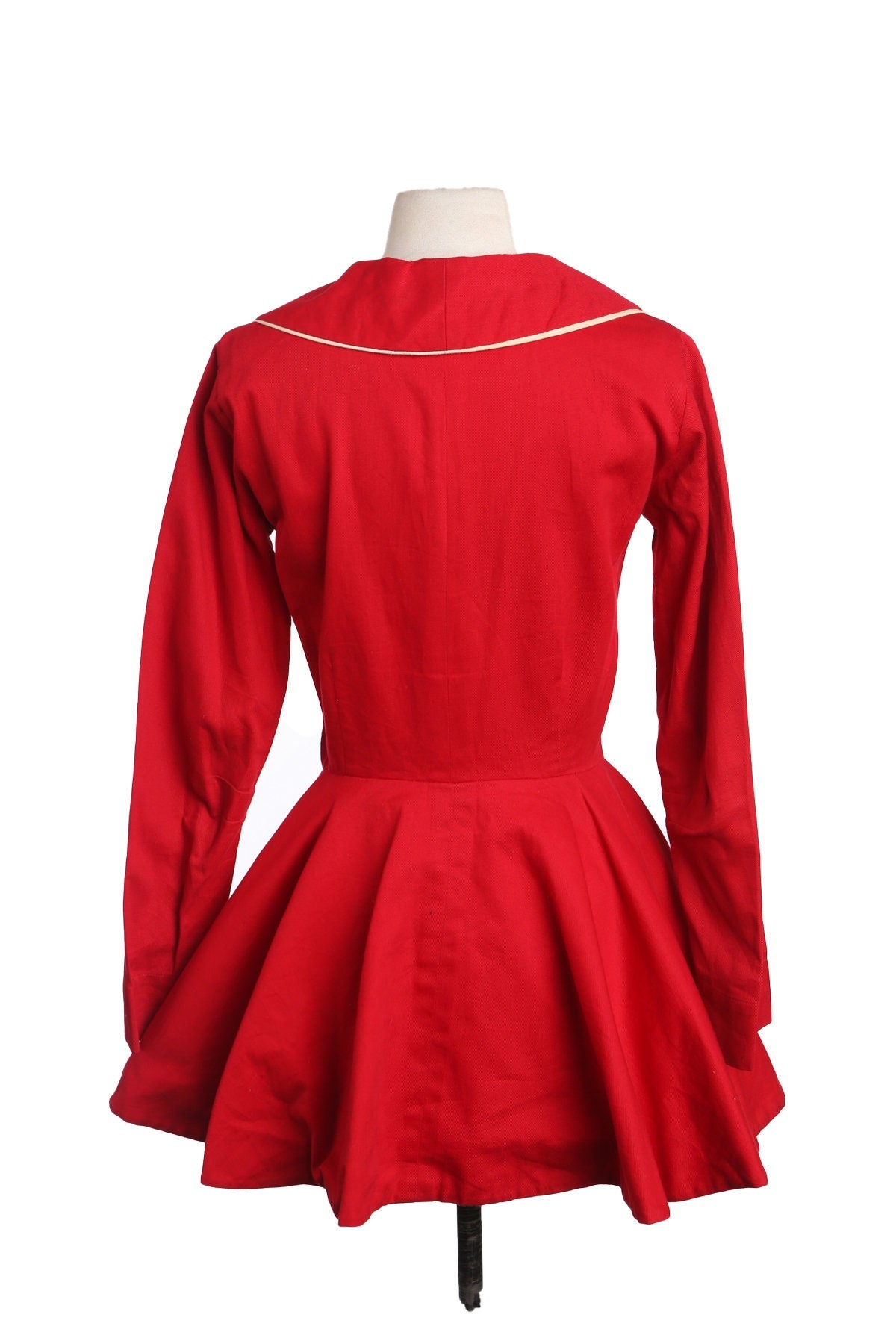 Vintage Red Marchingband Long Sleeve Dress - Era 50s - 60s