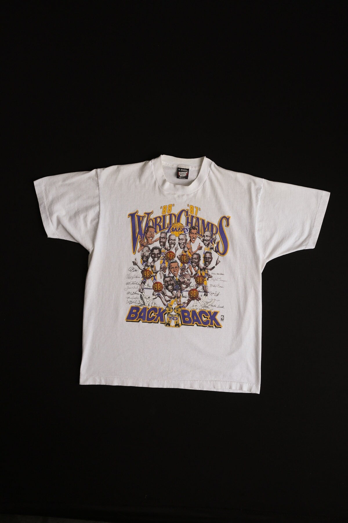 World Champs Back-to-Back - 88 87 Los Angeles Lakers White Graphic T-shirt