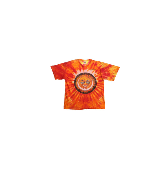 Jamaica Sun and Moon Face Red and Yellow Tie Dye Graphic T-shirt