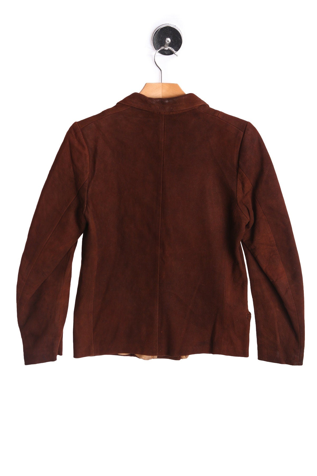 Woman Brown Leather Blazer - Era 40s - 50s