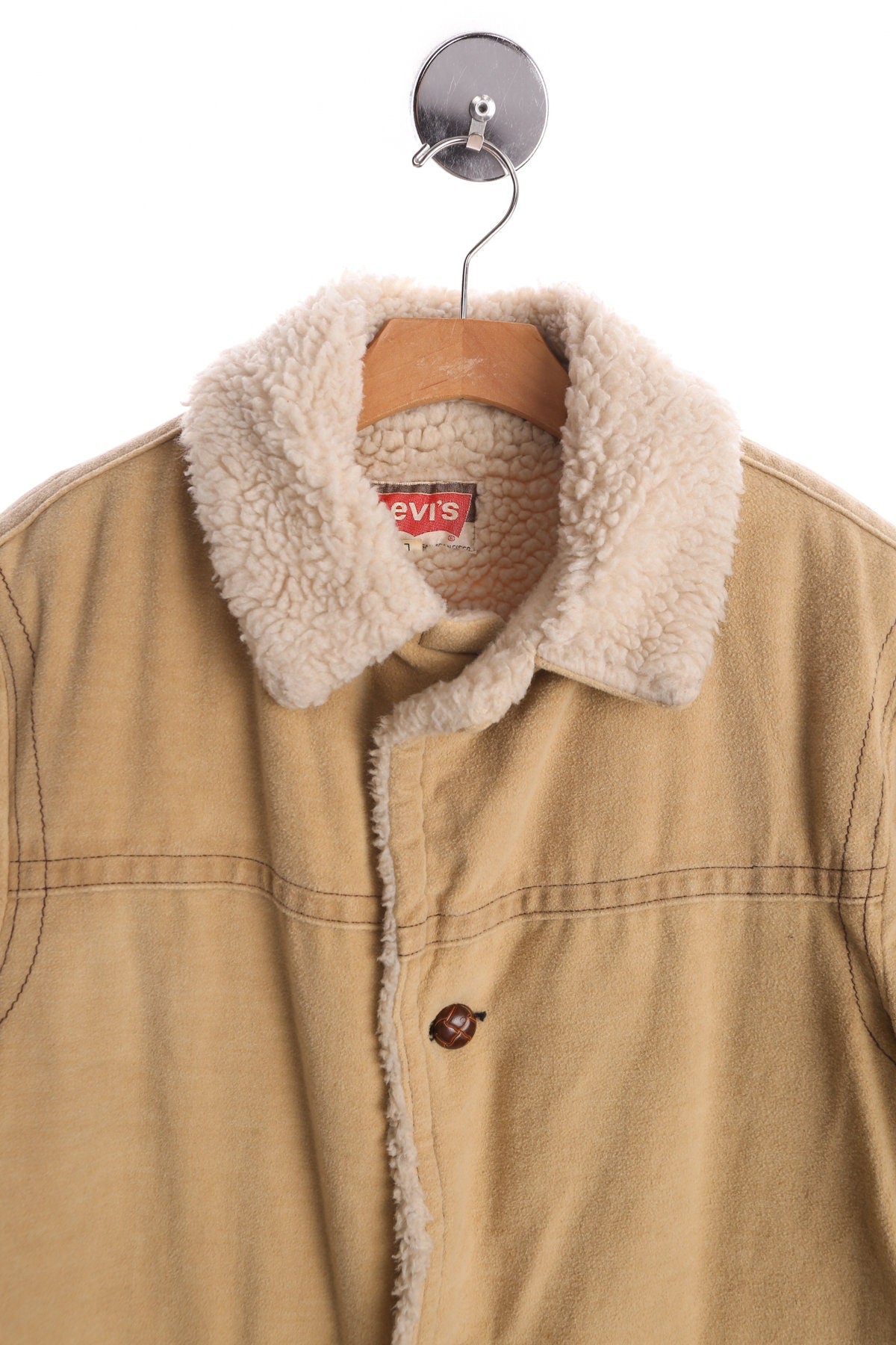 Levi's Beige Long Sherpa Coat - Era 70's - 80's