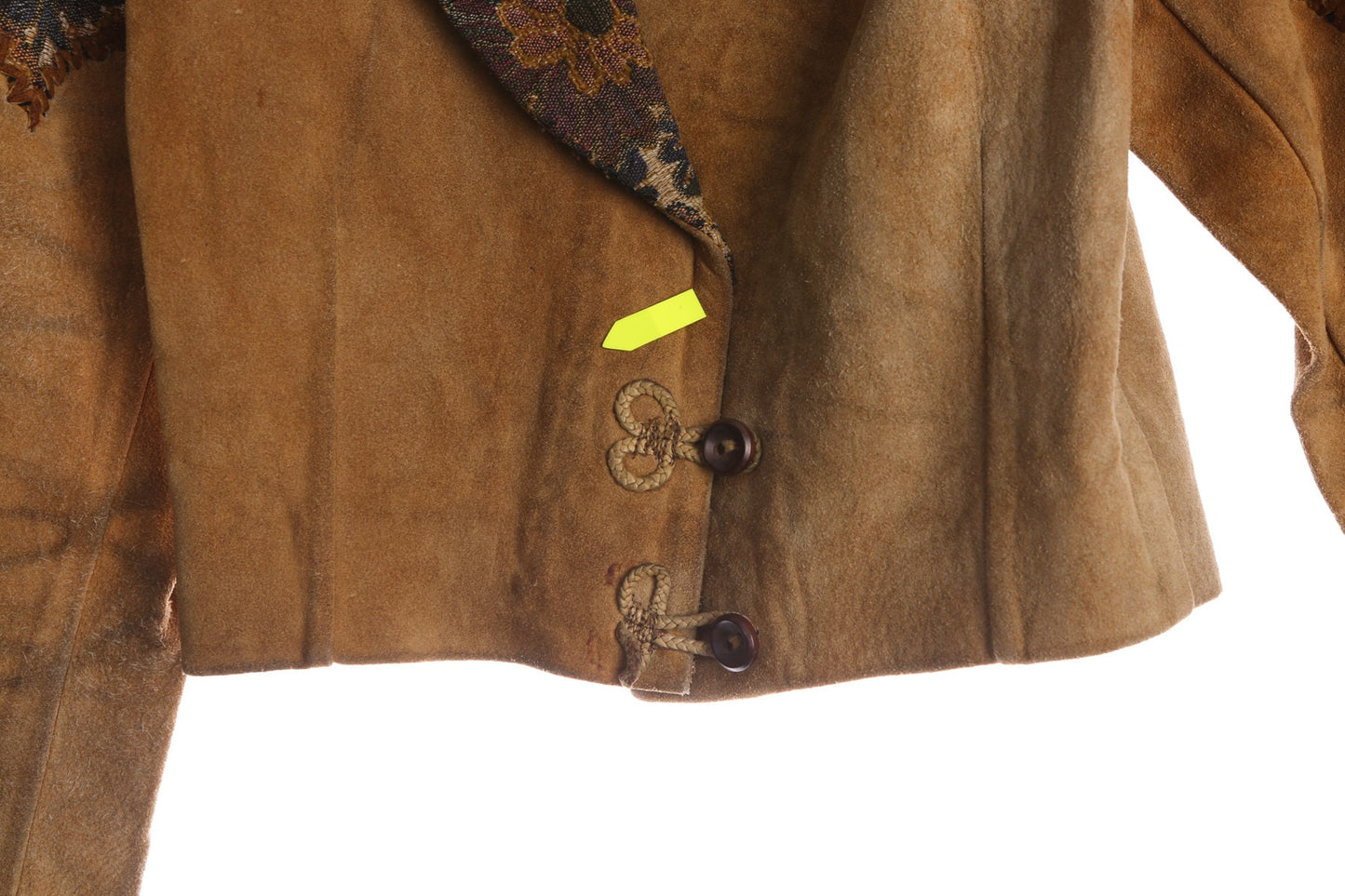 Women Brown Suede Tapestry Jacket