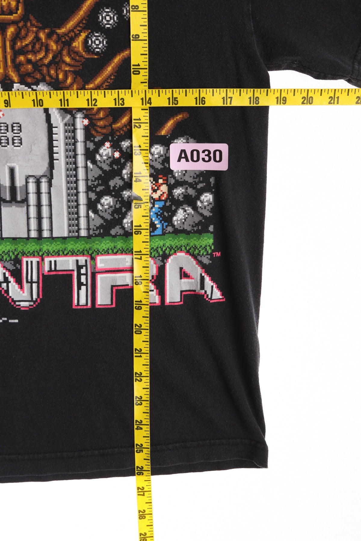 Video Game Contra Black Graphic T-shirt