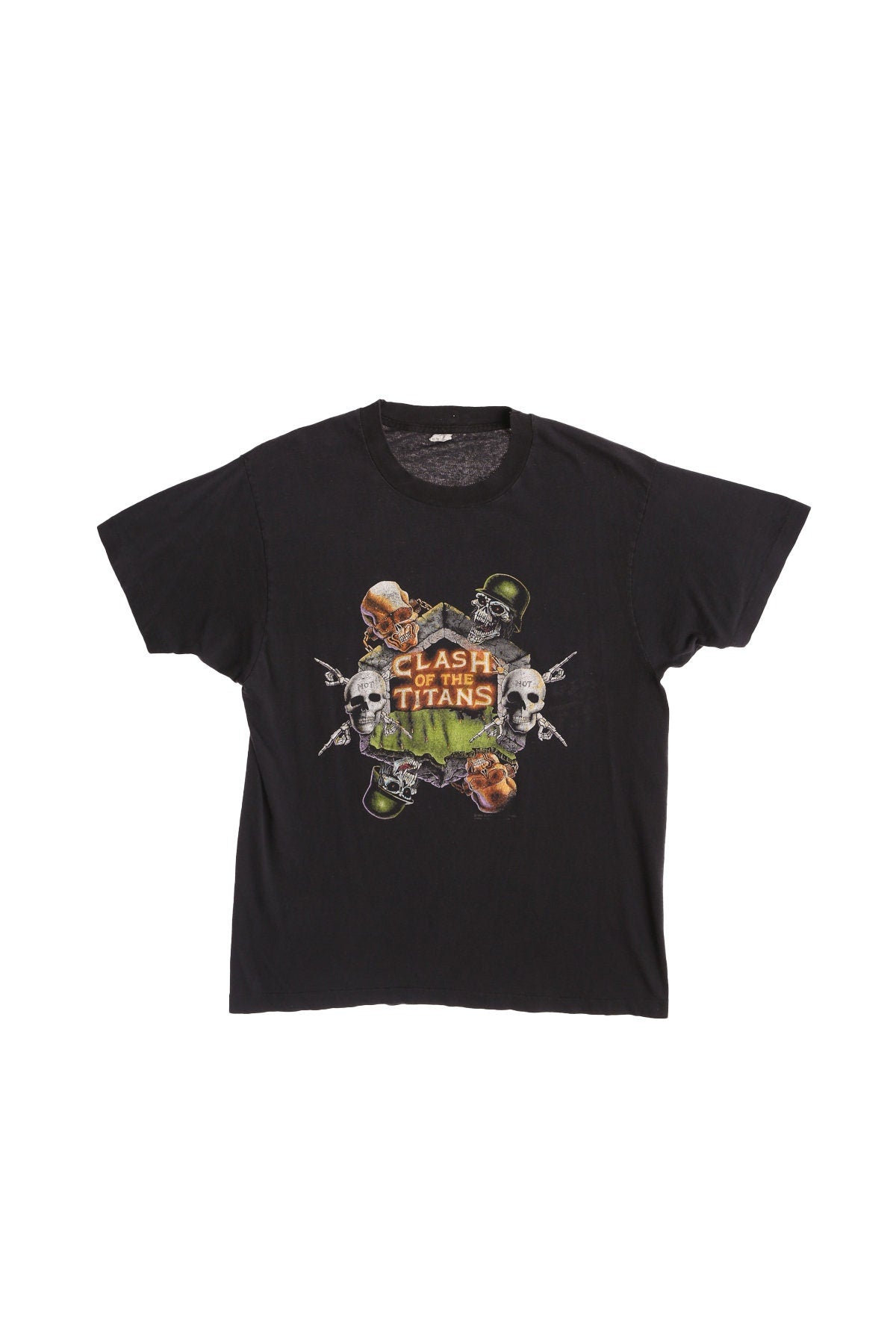 Clash of The Titans North American Tour 1991 Black Graphic Rock t-shirt