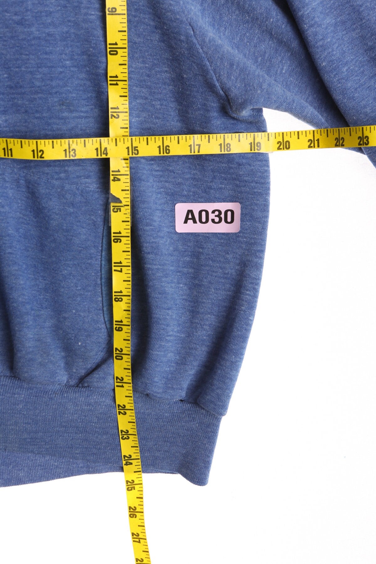 Vintage Blue No Closure Hoodie - No Print - Era 80s - 90s