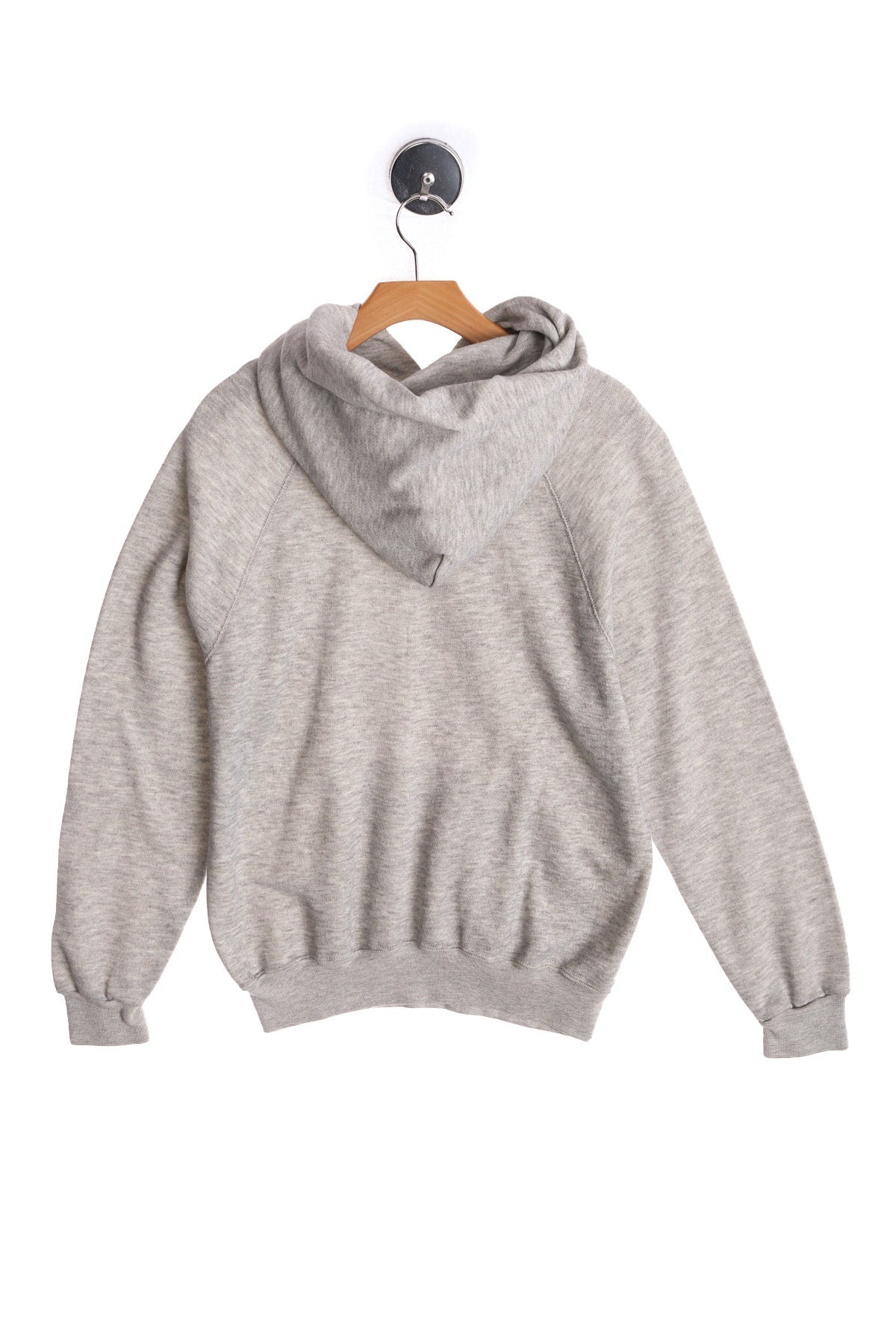 Vintage Gray Solid No Print Hoodie - Pullover - Era 70s - 80s