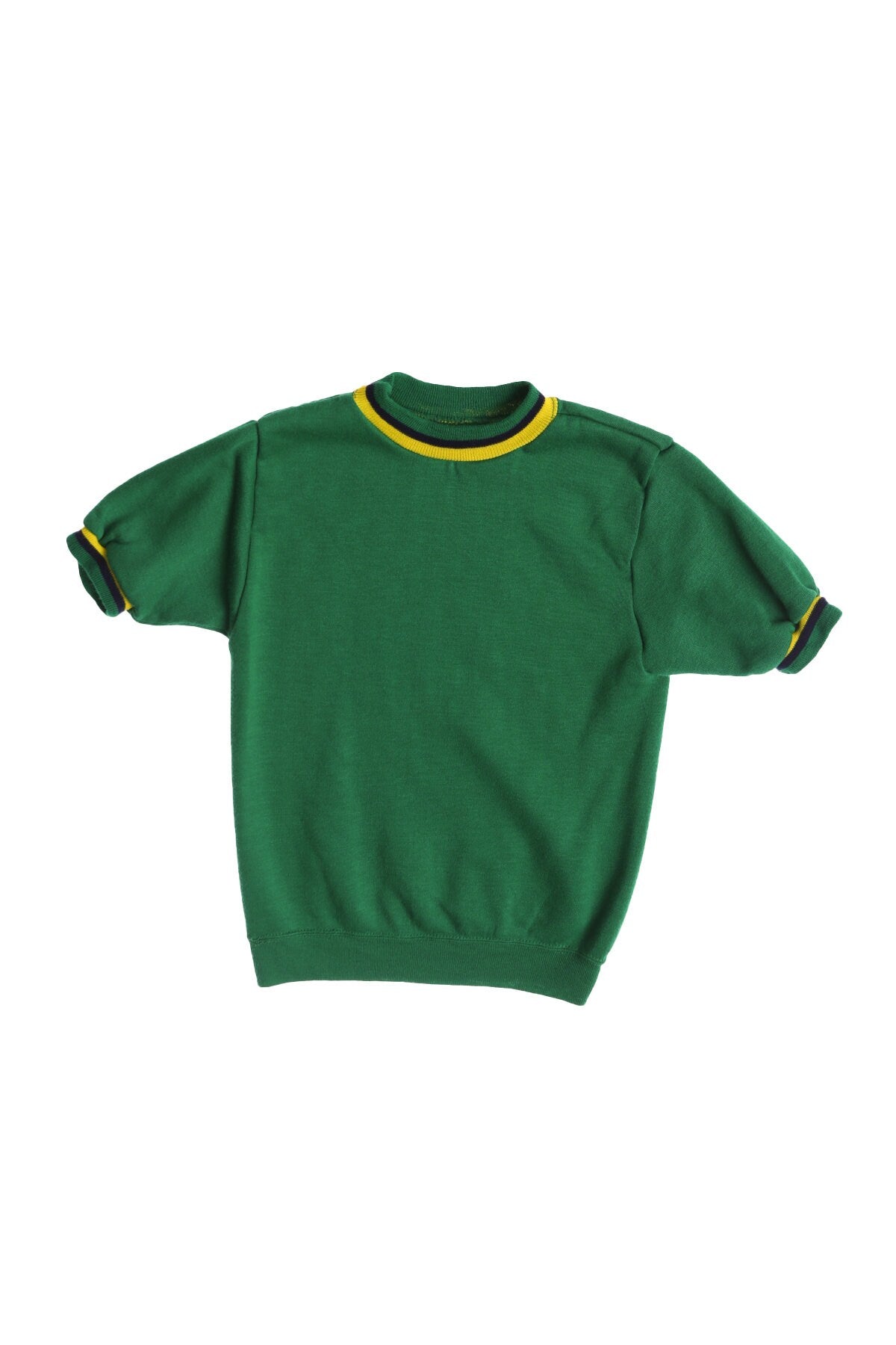 Vintage Green Crew Neck Short Sleeve Sweatshirt - Era 70s - 80s