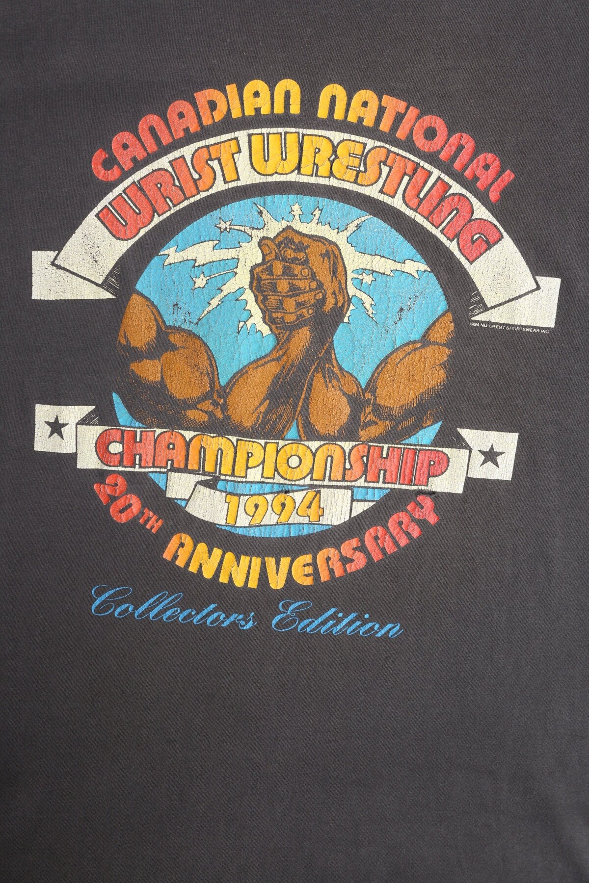 1994 Canadian National Wrist Wrestling Championship Graphic T-shirt - Collector's Edition 20th Anniversary