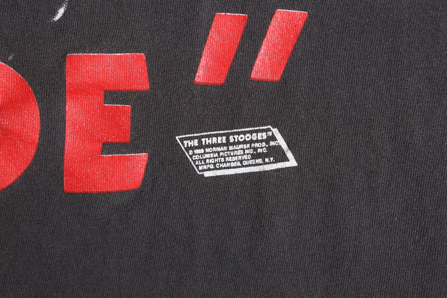 Just Say "Moe" Black Graphic T-shirt - Three Stooges