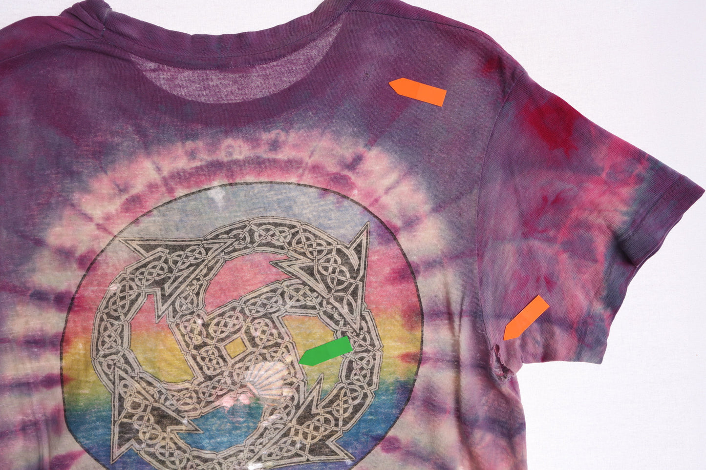 Vintage Tie Dye Graphic T-shirt by Phillip Brown 1984 - Hippie Abstract Geometry Print