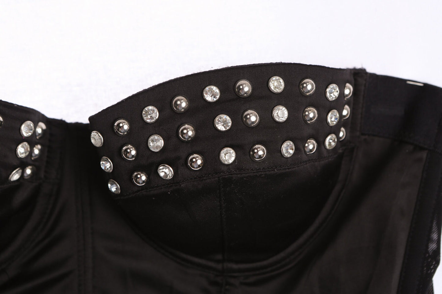 Black Strapless Corset with Studded Rhynestones