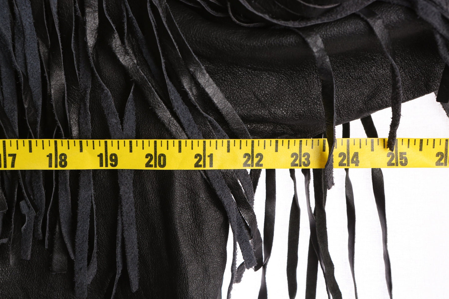 Women Black Fringe Leather Jacket - Western Style - Era 80s - 90s
