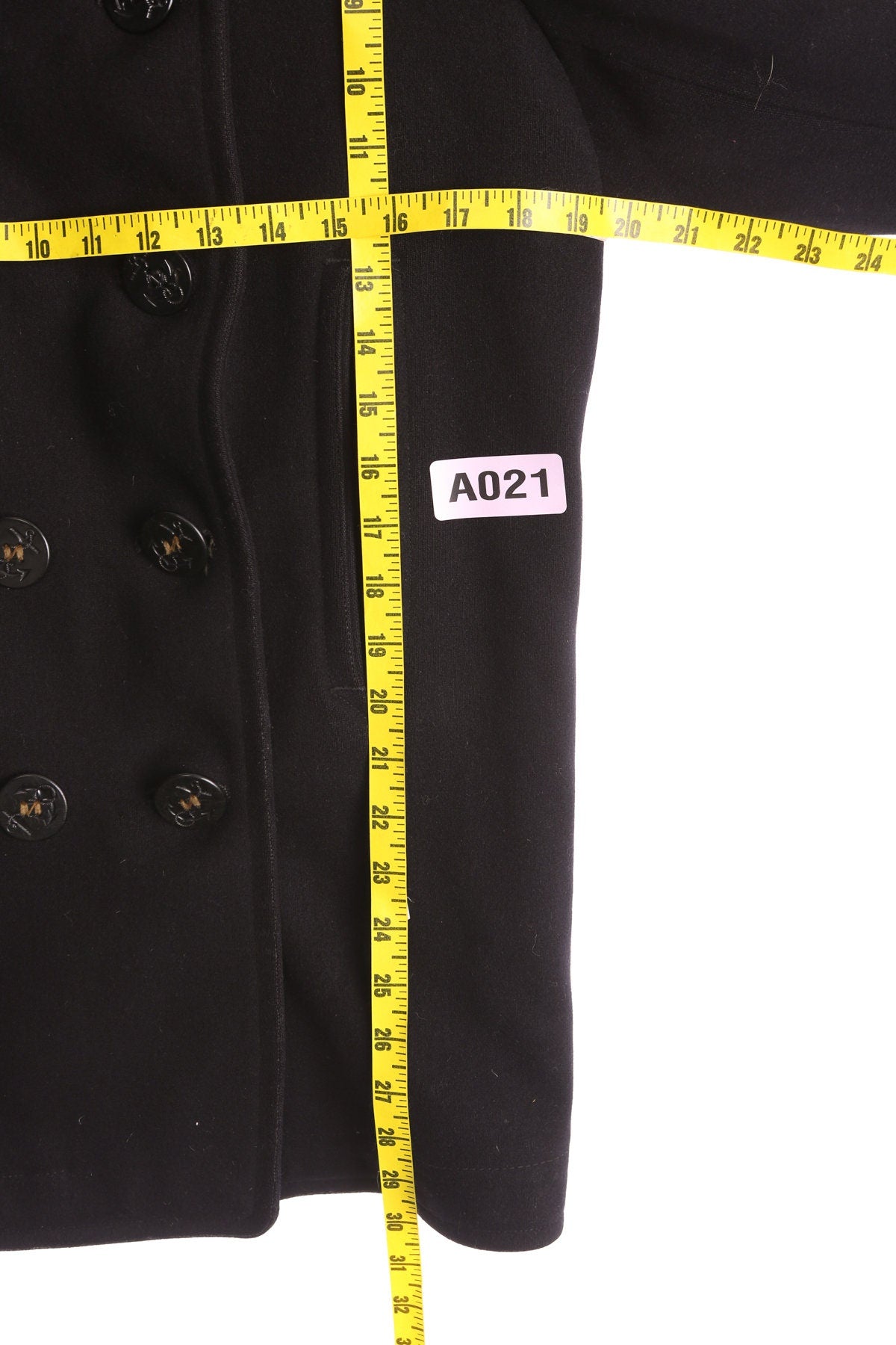 Vintage Men Navy Peacoat - Era 70s - 80s