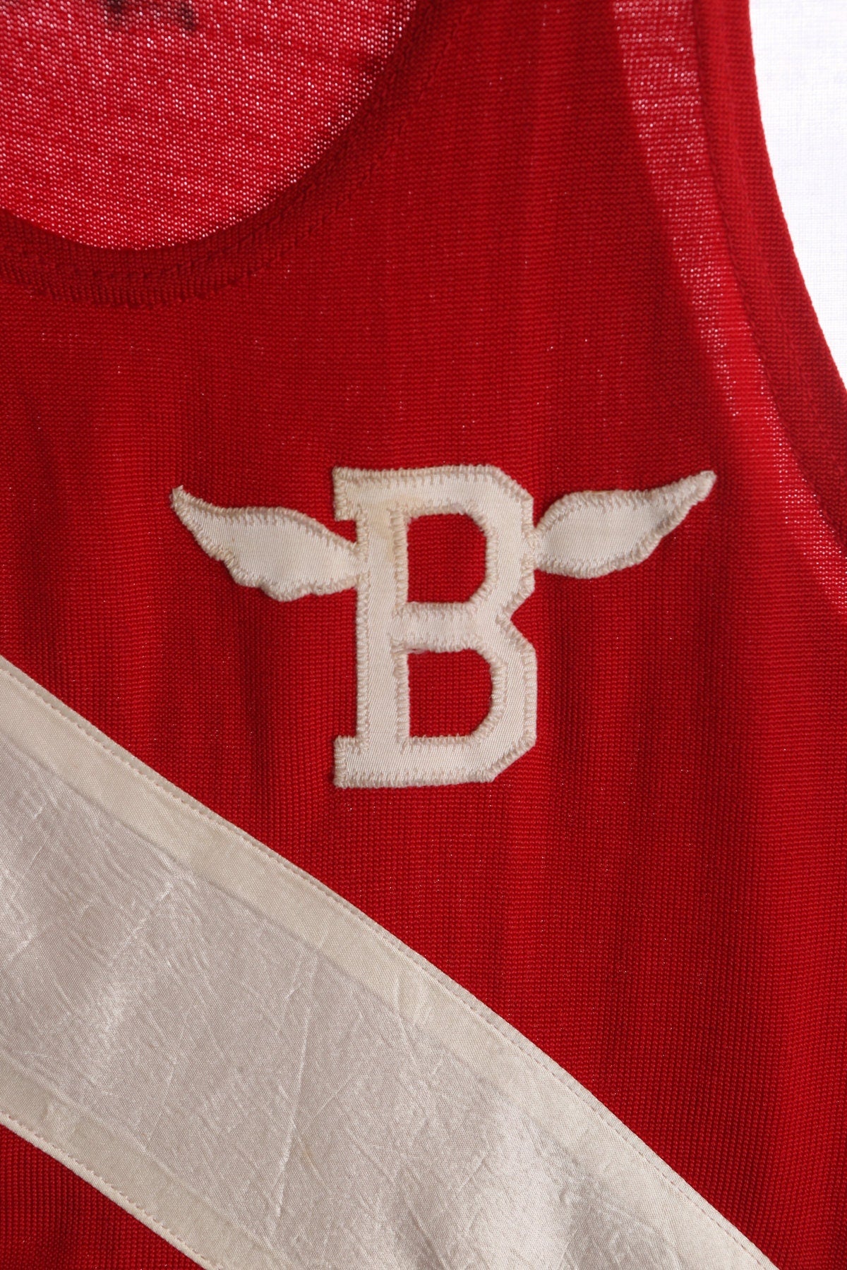 Vintage Track and Field Red Jersey with B Wings Patch - Era 40's - 50's