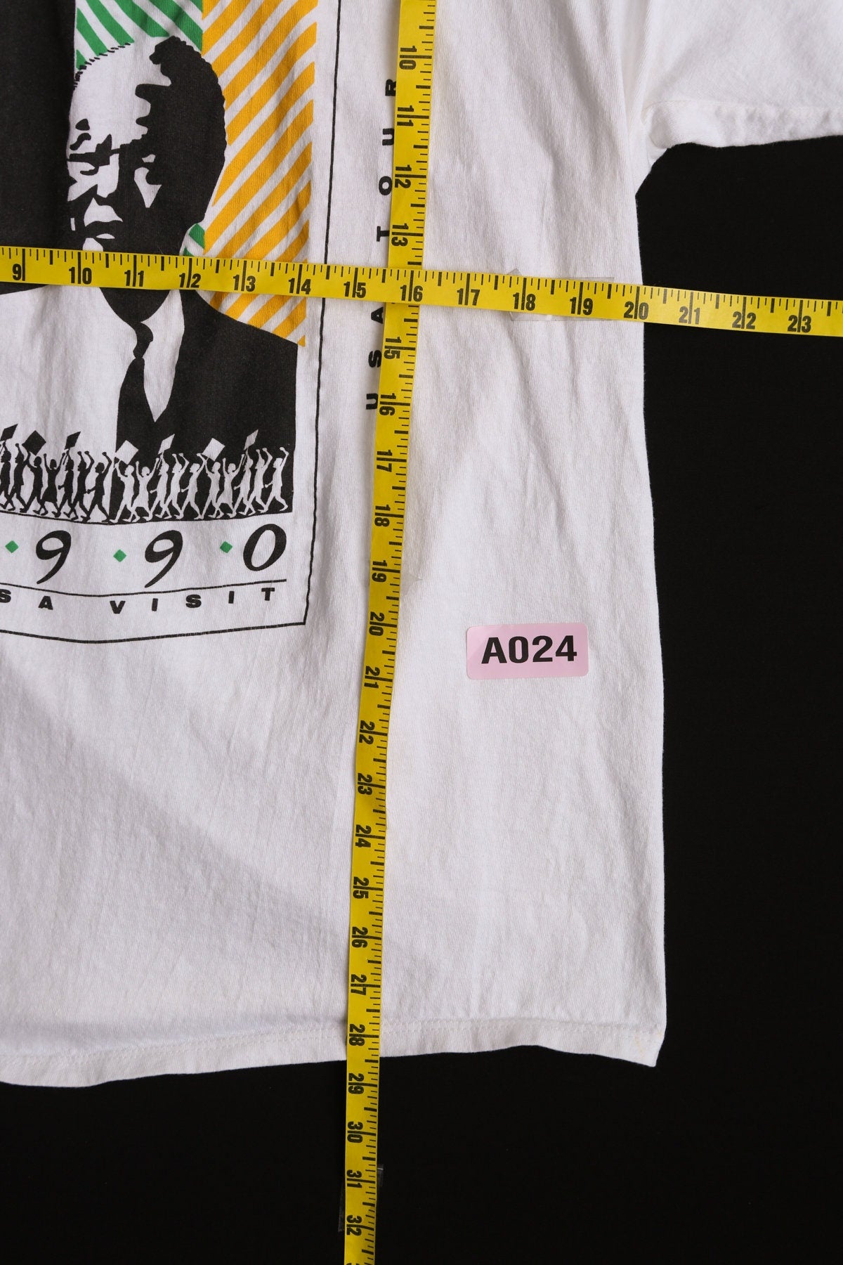 1990 Mandela USA Visit White Graphic T-shirt