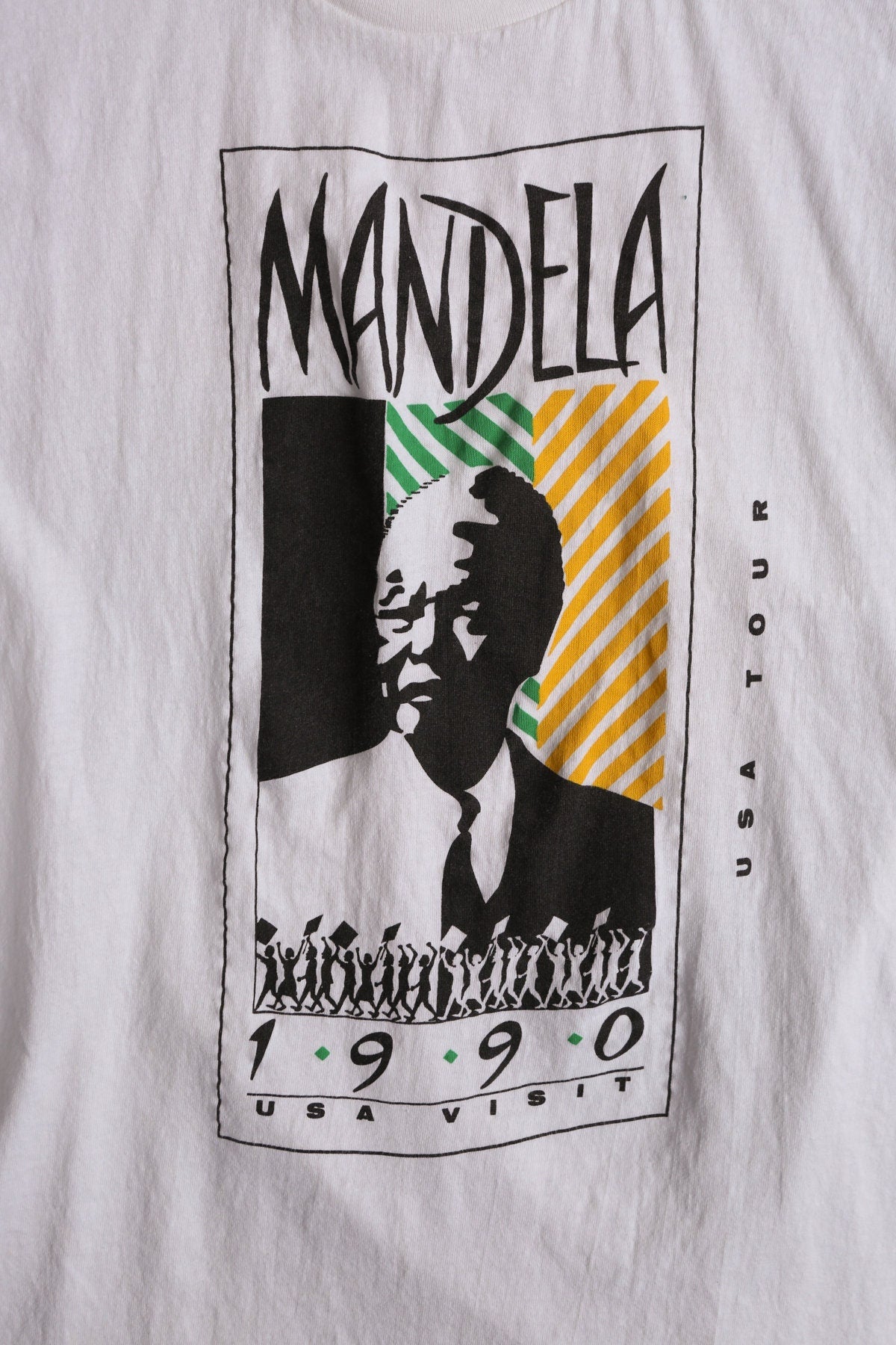 1990 Mandela USA Visit White Graphic T-shirt