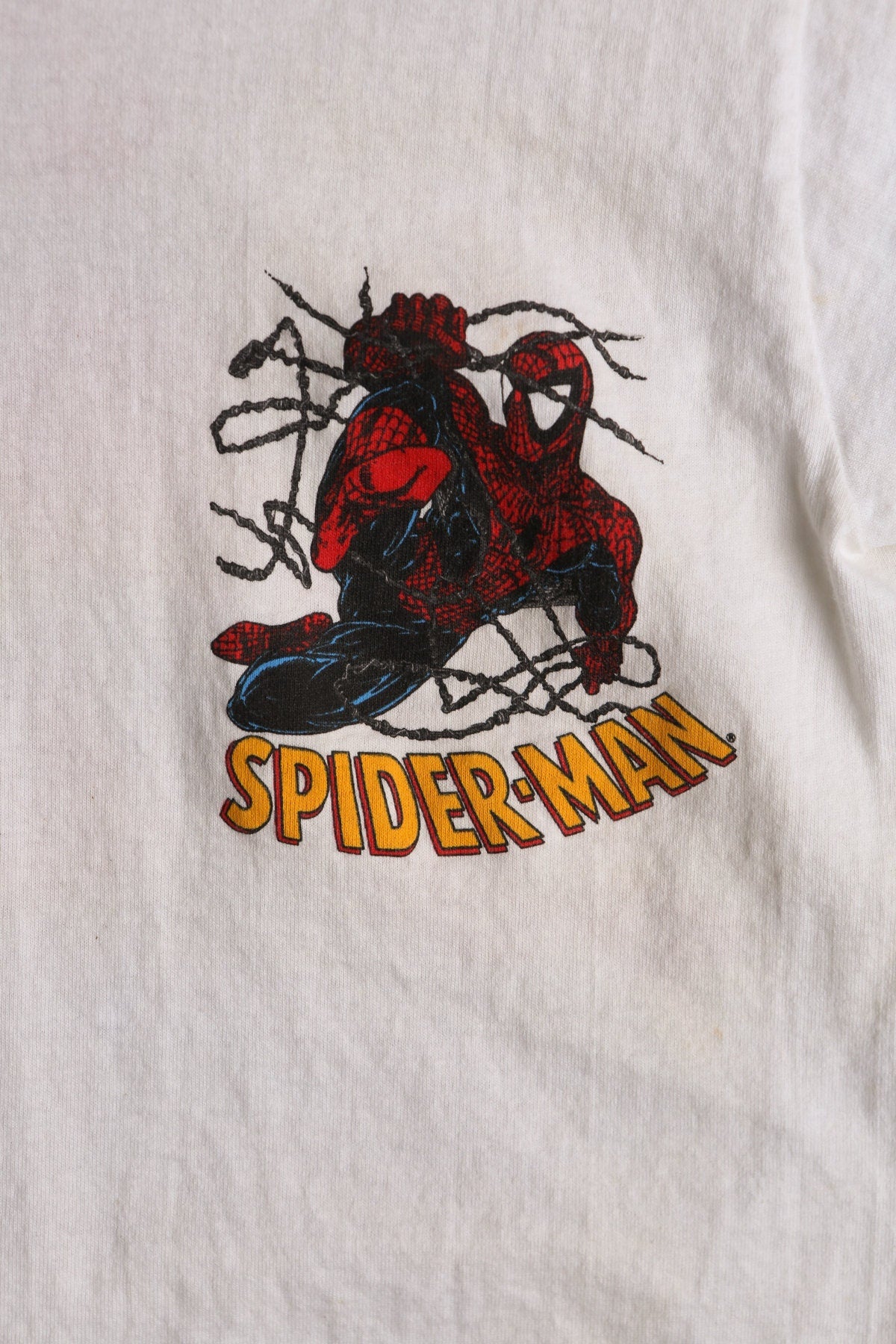Spider Man White Graphic T-shirt - Era 90s - Y2K