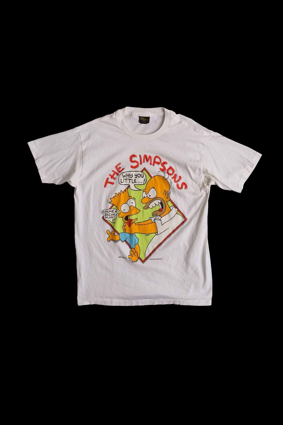 The Simpsons White Graphic T-shirt - Gimme a Break Man!