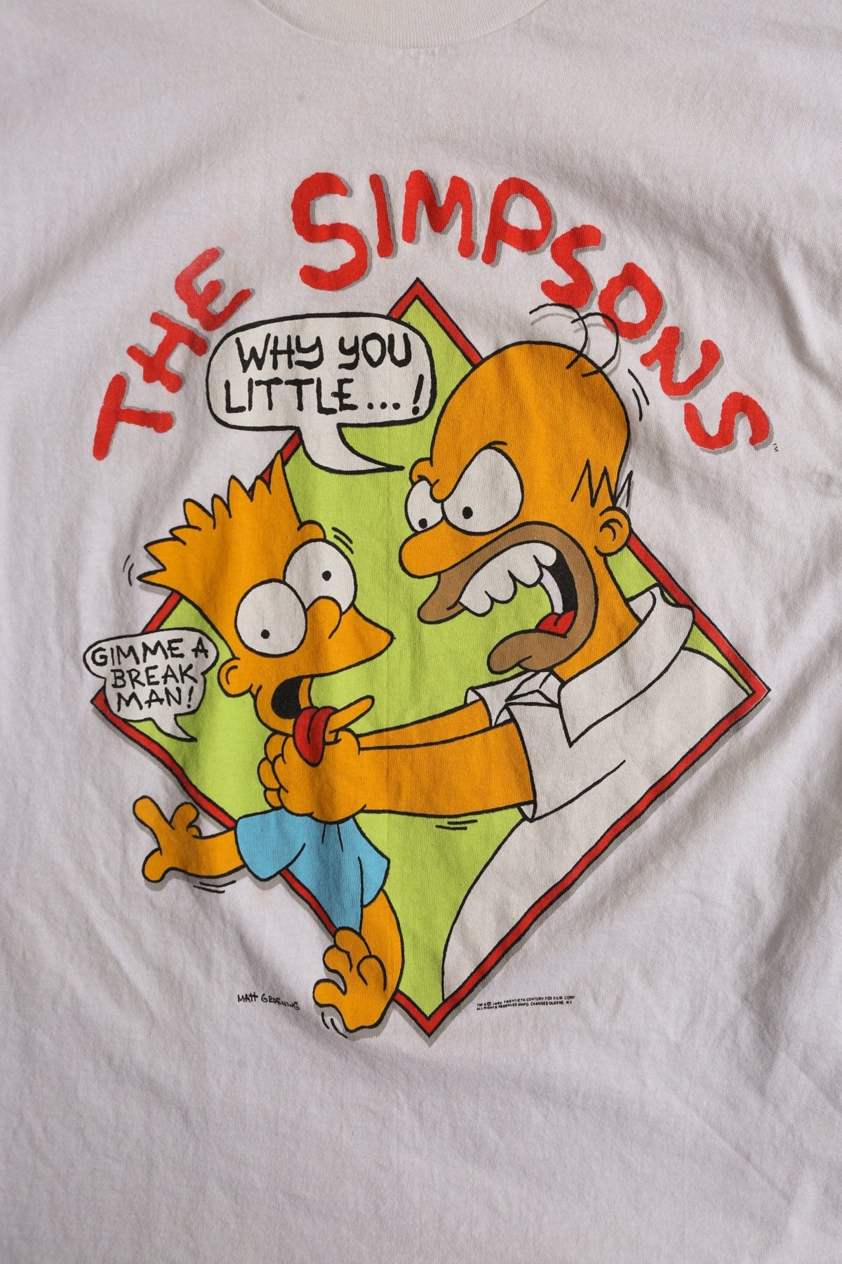 The Simpsons White Graphic T-shirt - Gimme a Break Man!