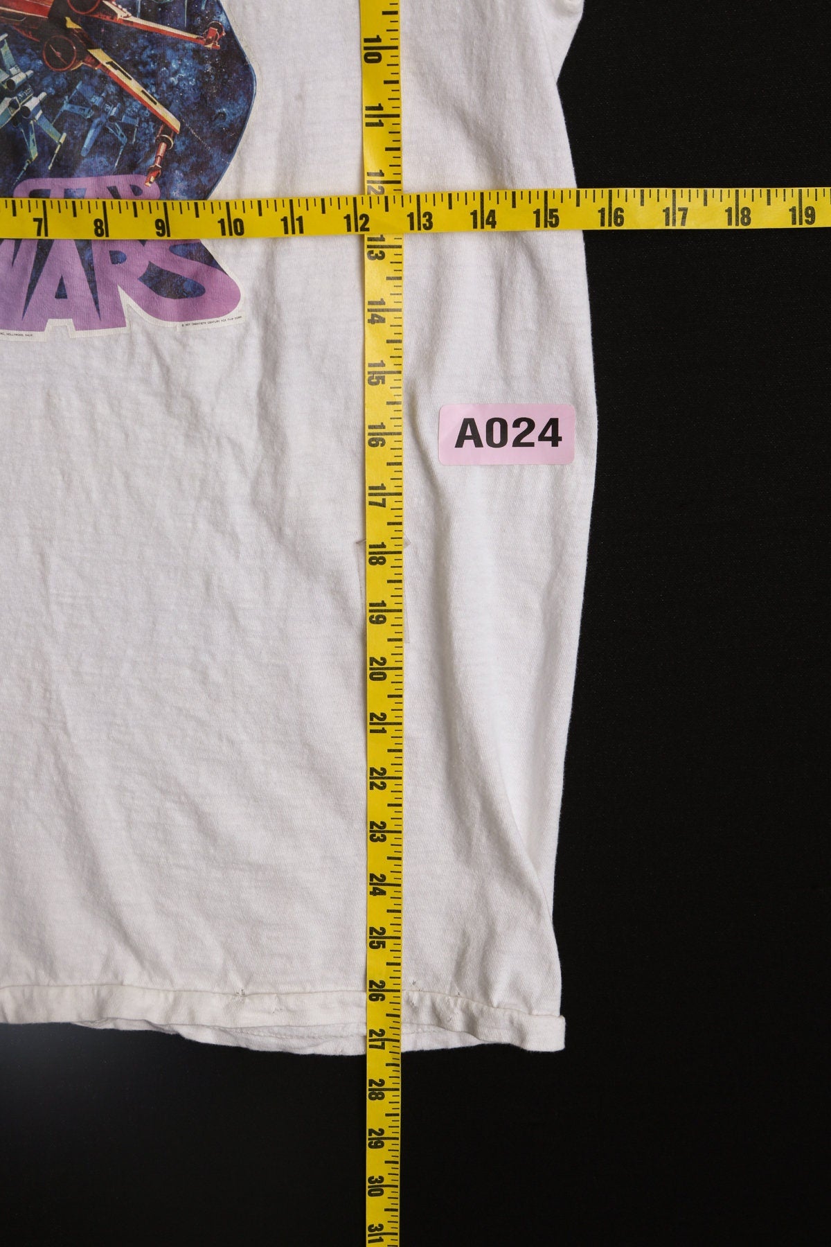 Vintage Iron Print White T-shirt with Star Wars Graphic