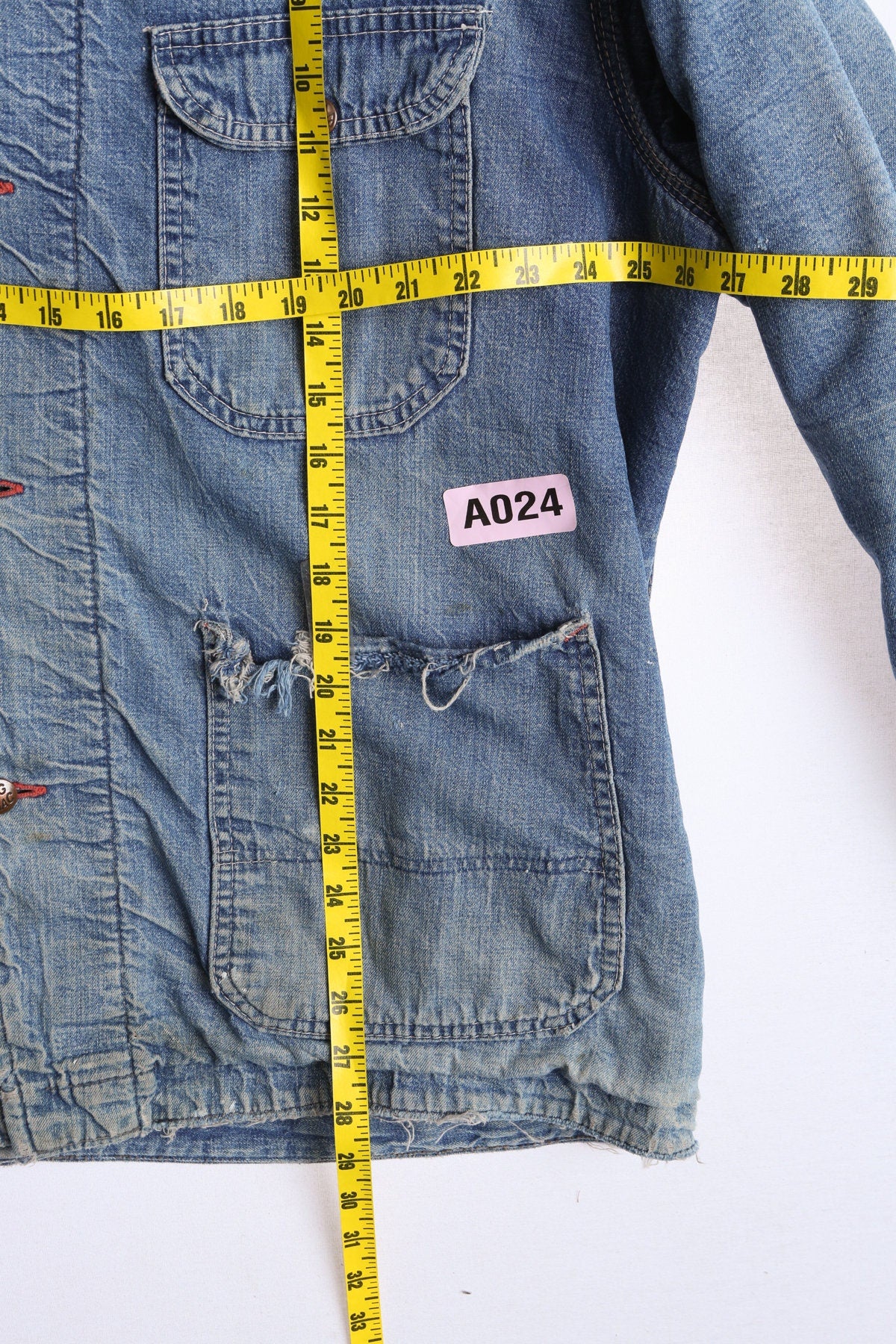 Vintage Big Mac Four Pockets Denim Jacket - Era 60s - 70s - Wool Inner Lining