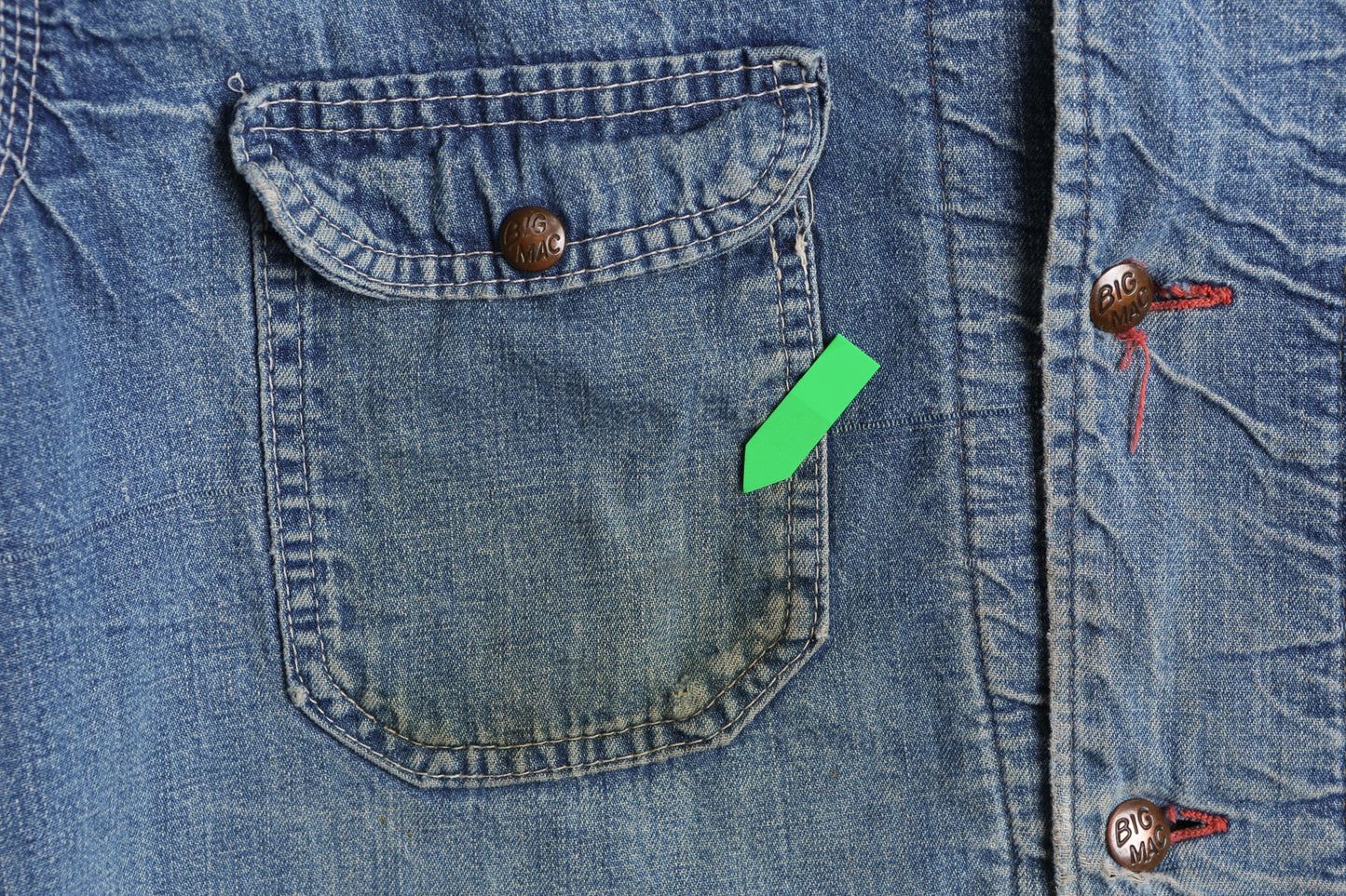 Vintage Big Mac Four Pockets Denim Jacket - Era 60s - 70s - Wool Inner Lining