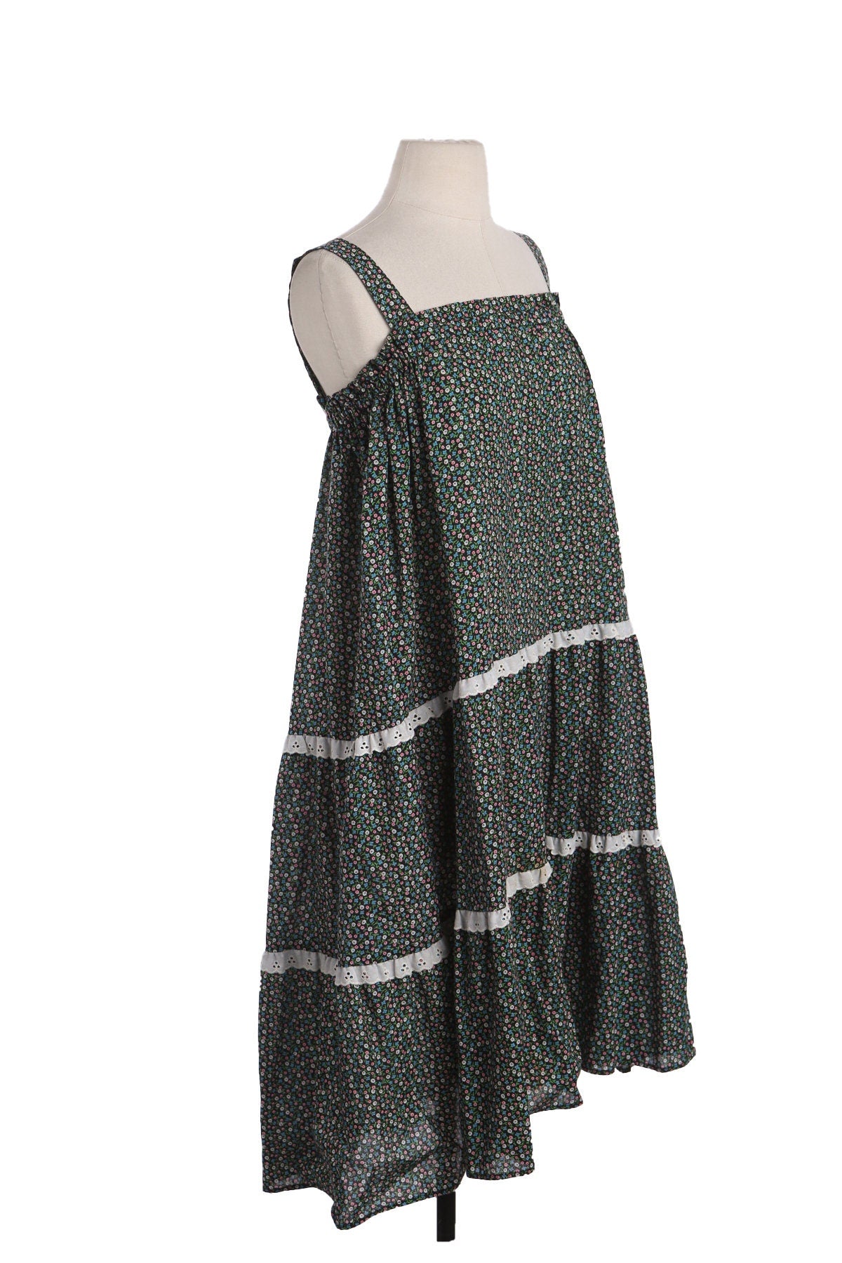 Vintage Floral Print Summer Dress - Era 70s - 80s