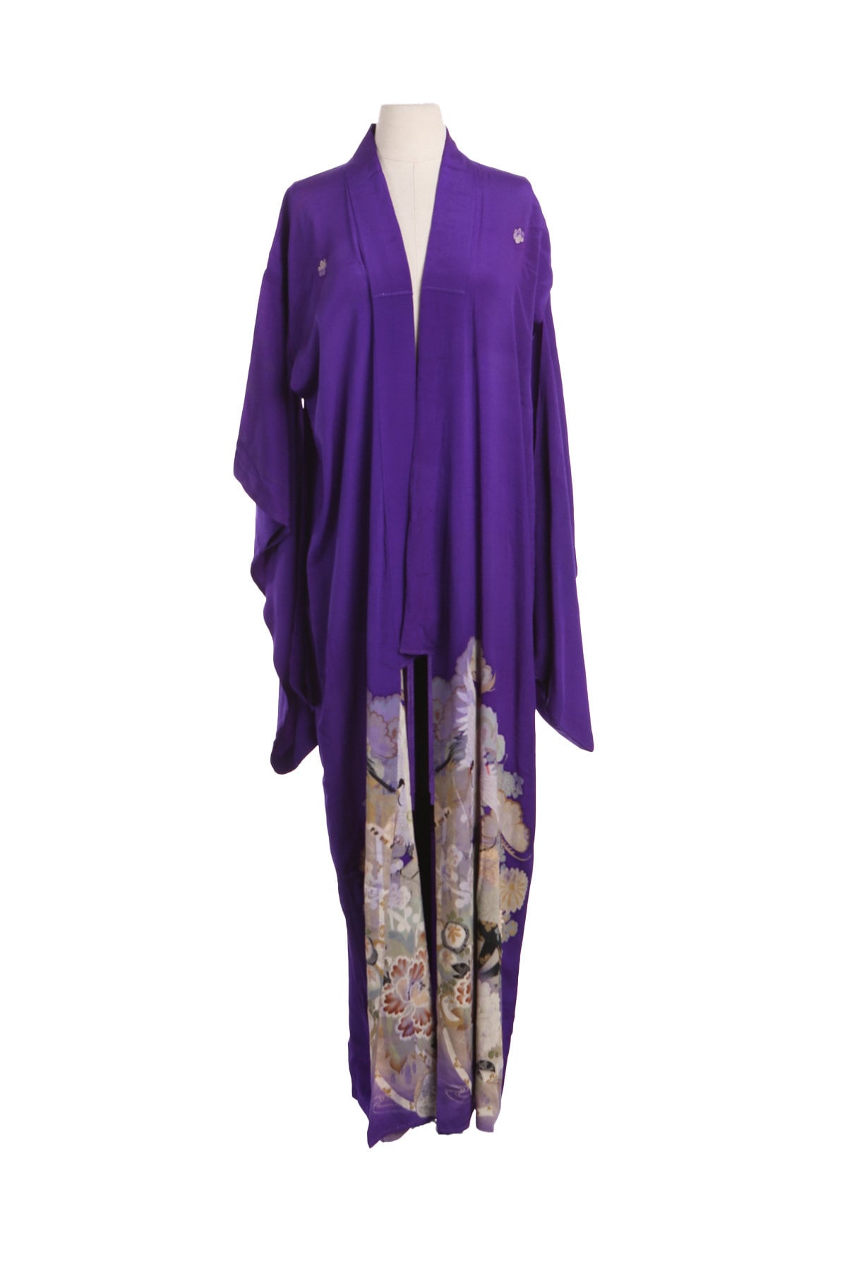 Japanese Kimono Robe with Flower Print Details