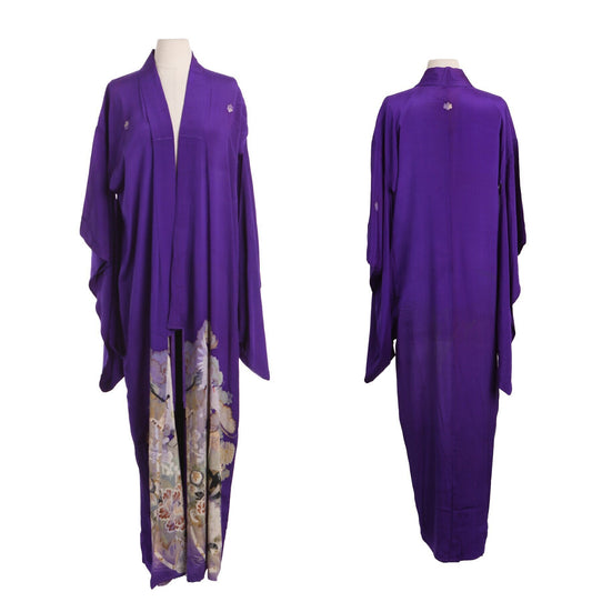 Japanese Kimono Robe with Flower Print Details