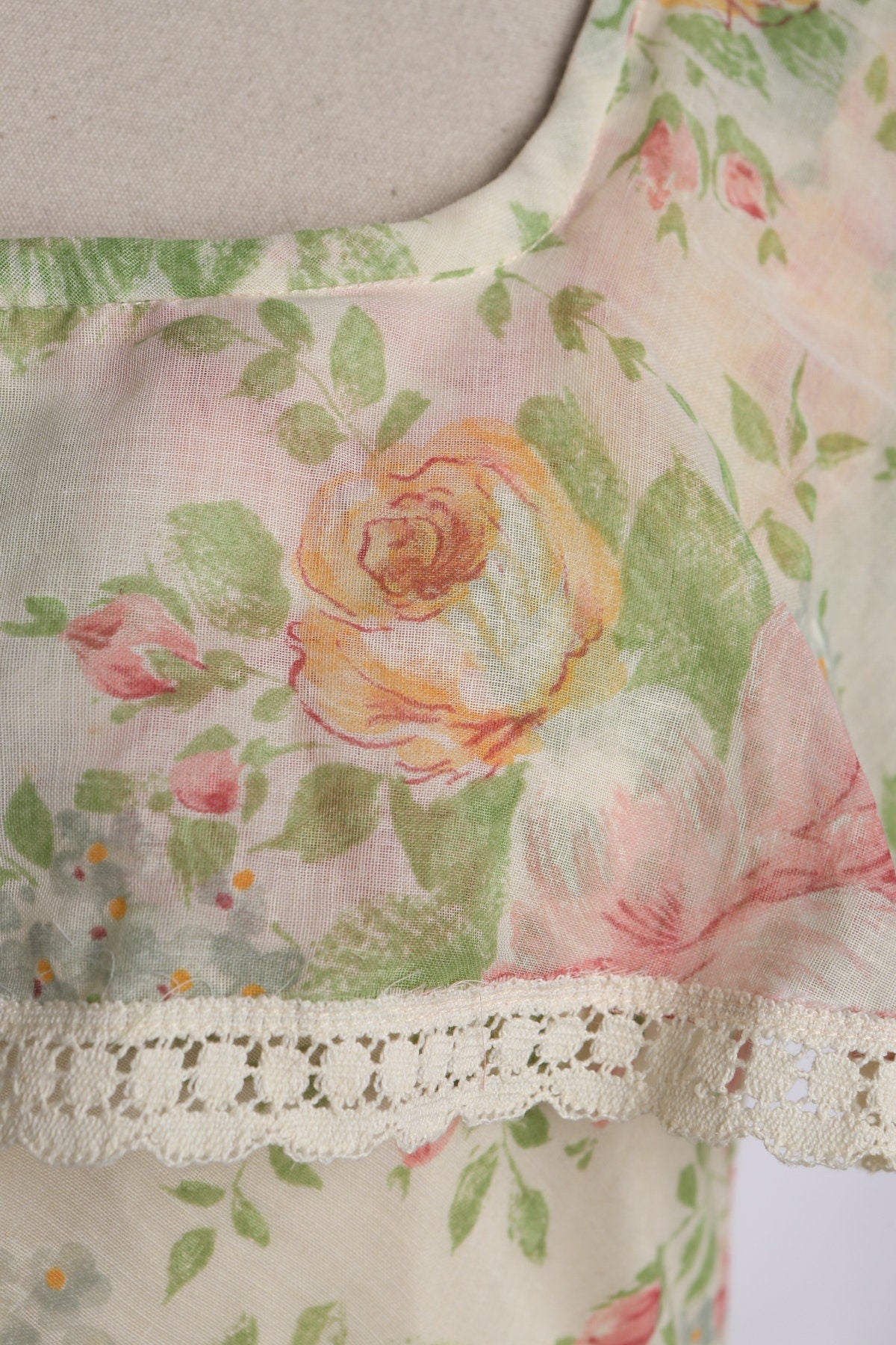 Vintage Floral Print Cotton Long Summer Dress