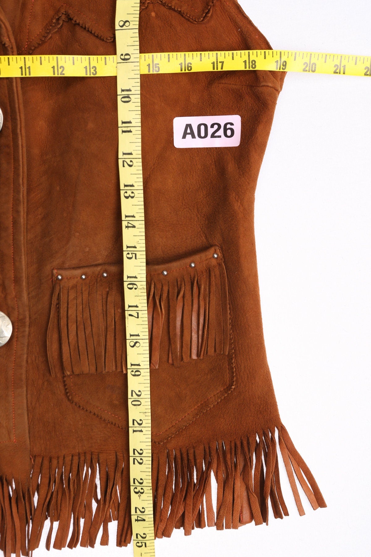 Vintage Women Brown Suede Western Vest - Era 40s - 50s