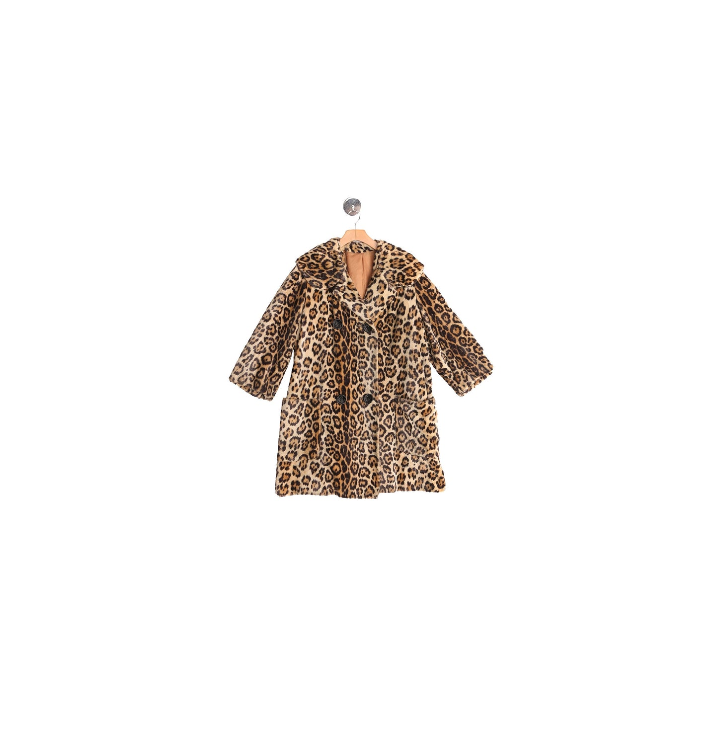 Vintage Leopard Print Coat - Era 40s - 50s