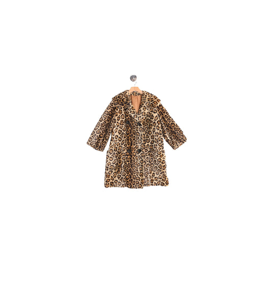 Vintage Leopard Print Coat - Era 40s - 50s