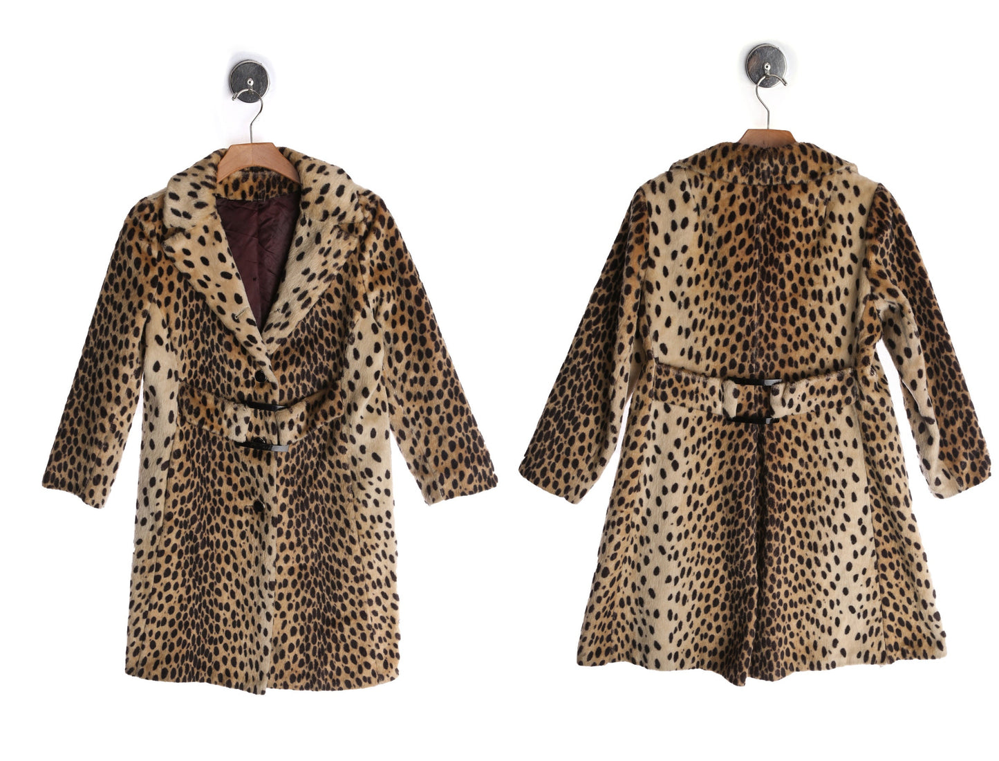 Vintage Cheetah Print Women Winter Coat - Designed by De Milo - Era 40s - 60s