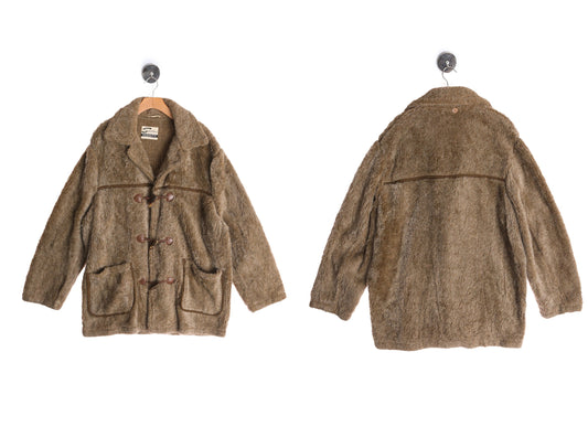 Vintage Men Faux Fur Brown Winter Jacket from Igloo by Silton California