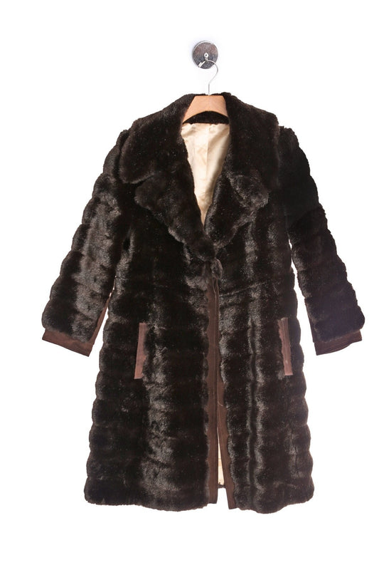 Vintage Brown Faux Fur Women Coat by Style VI - Era 50s - 60s