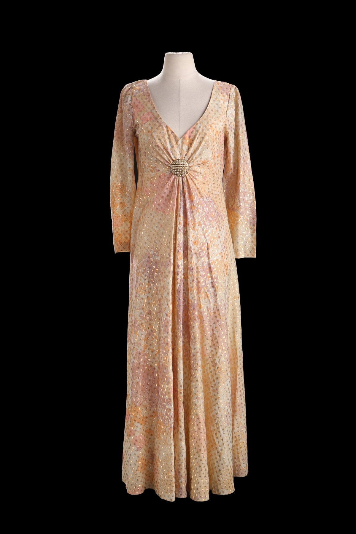 1970s Women Long Casual Polyester Dress