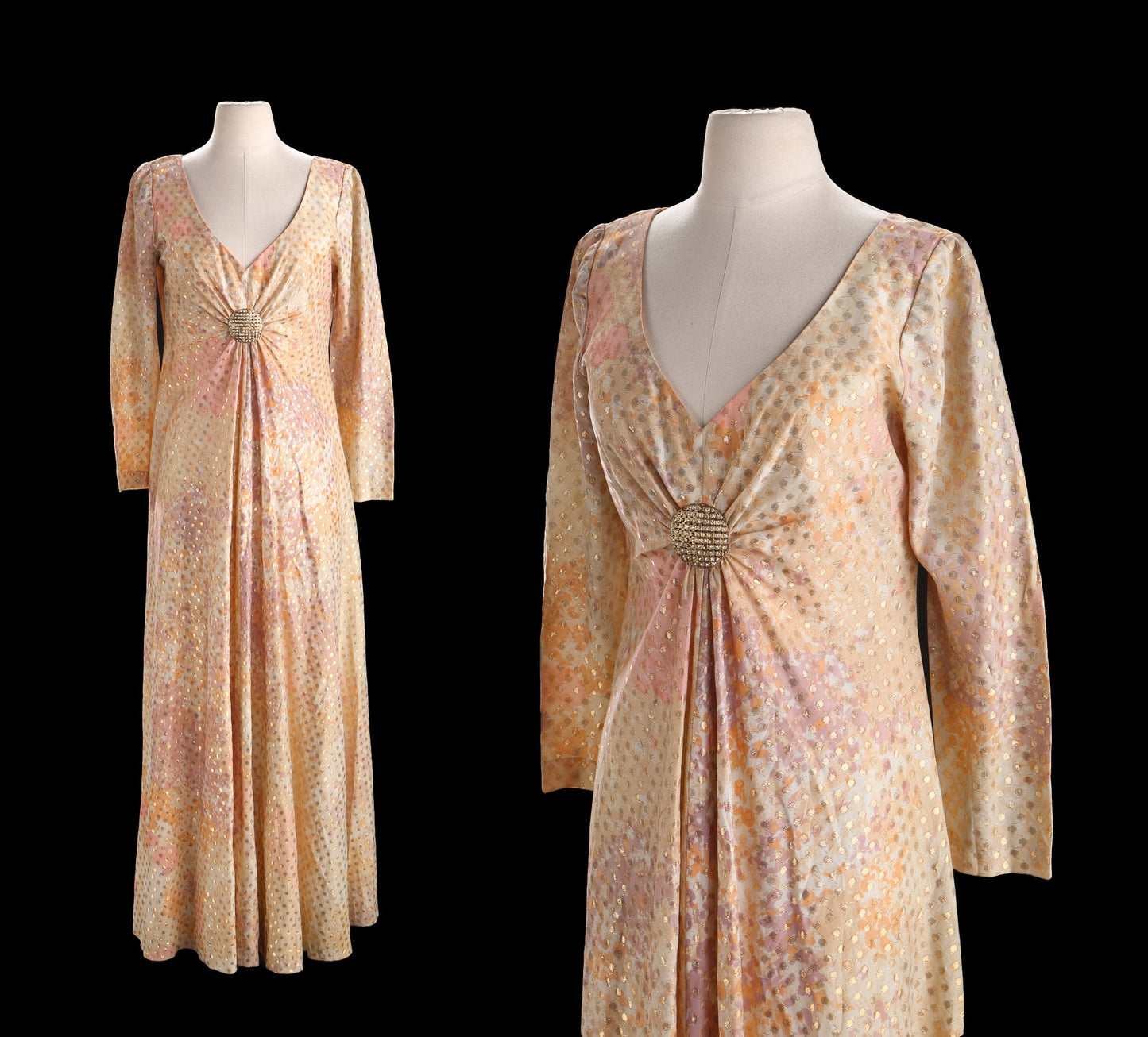 1970s Women Long Casual Polyester Dress