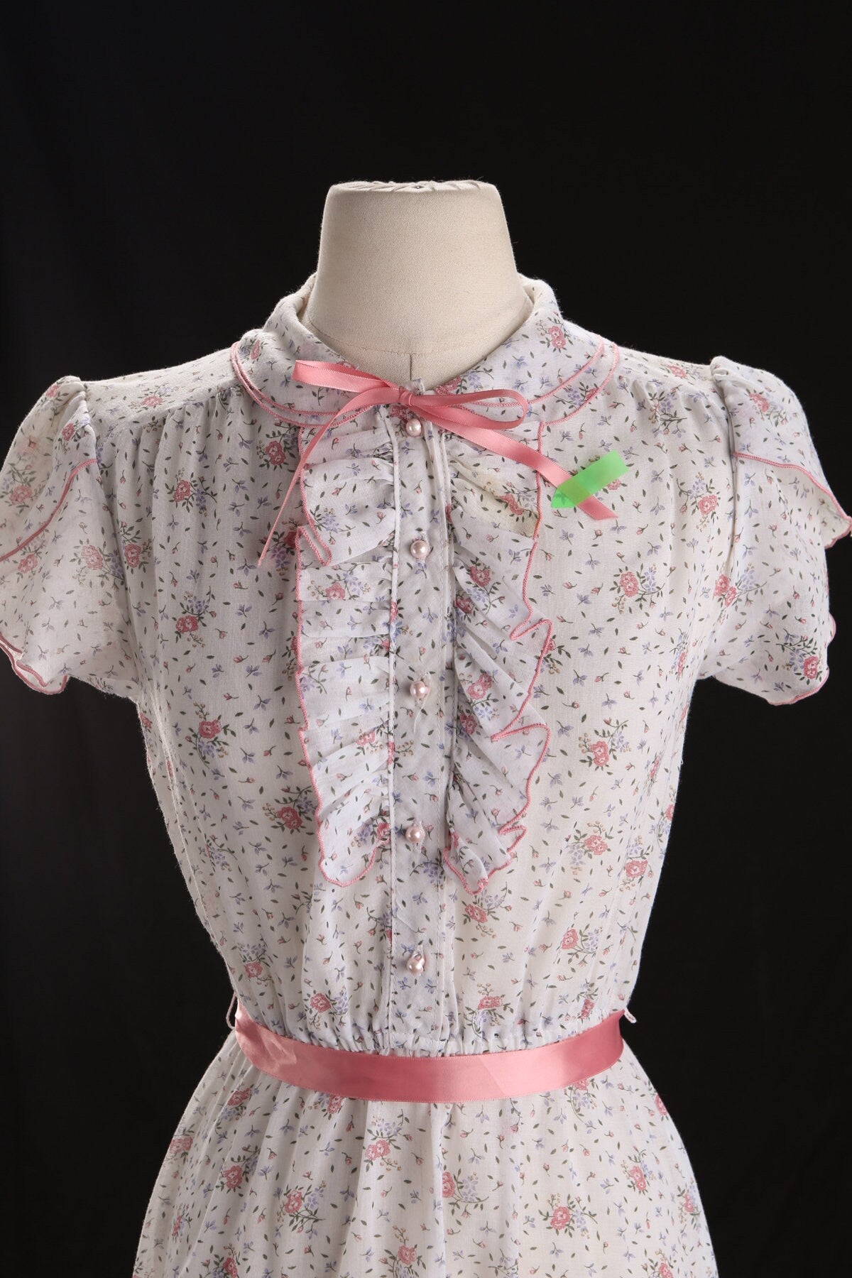 Vintage Floral Print White Summer Dress