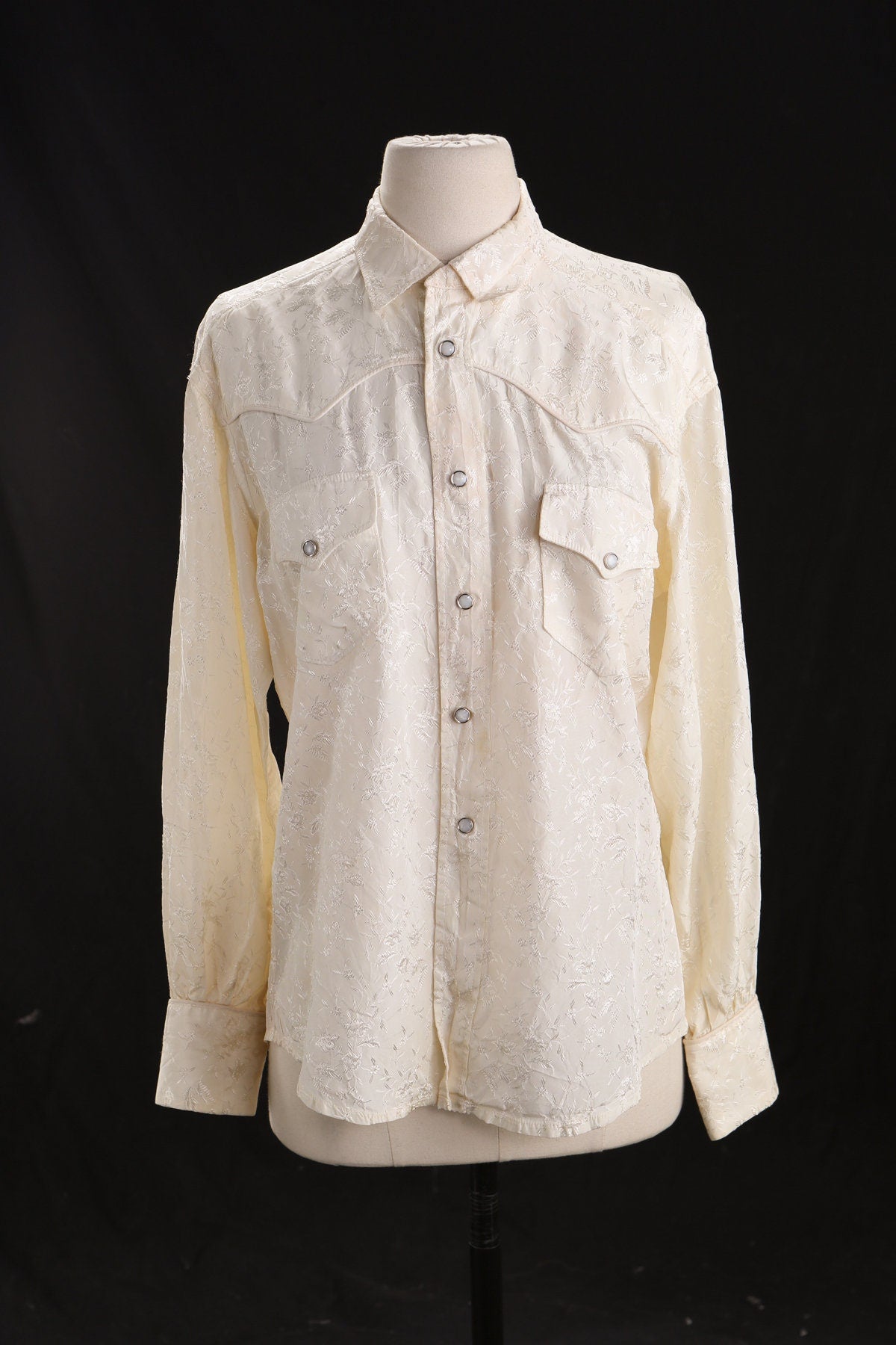 Vintage Western Shirt - Flower Patter Fabric - Era 1950s - 1960s