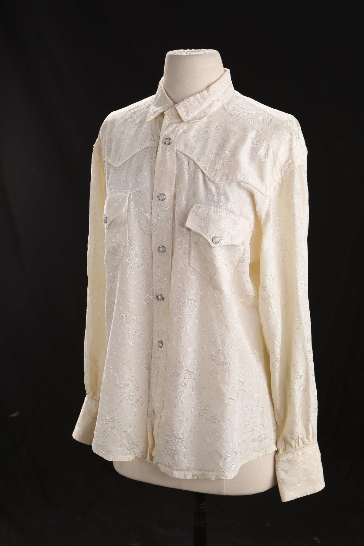 Vintage Western Shirt - Flower Patter Fabric - Era 1950s - 1960s