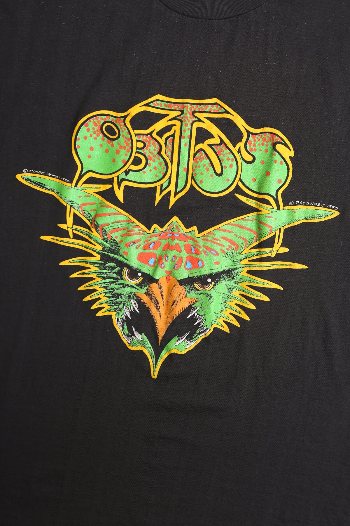 Obitus 1990 Roger Dean Black Graphic T-shirt - Psygnosis