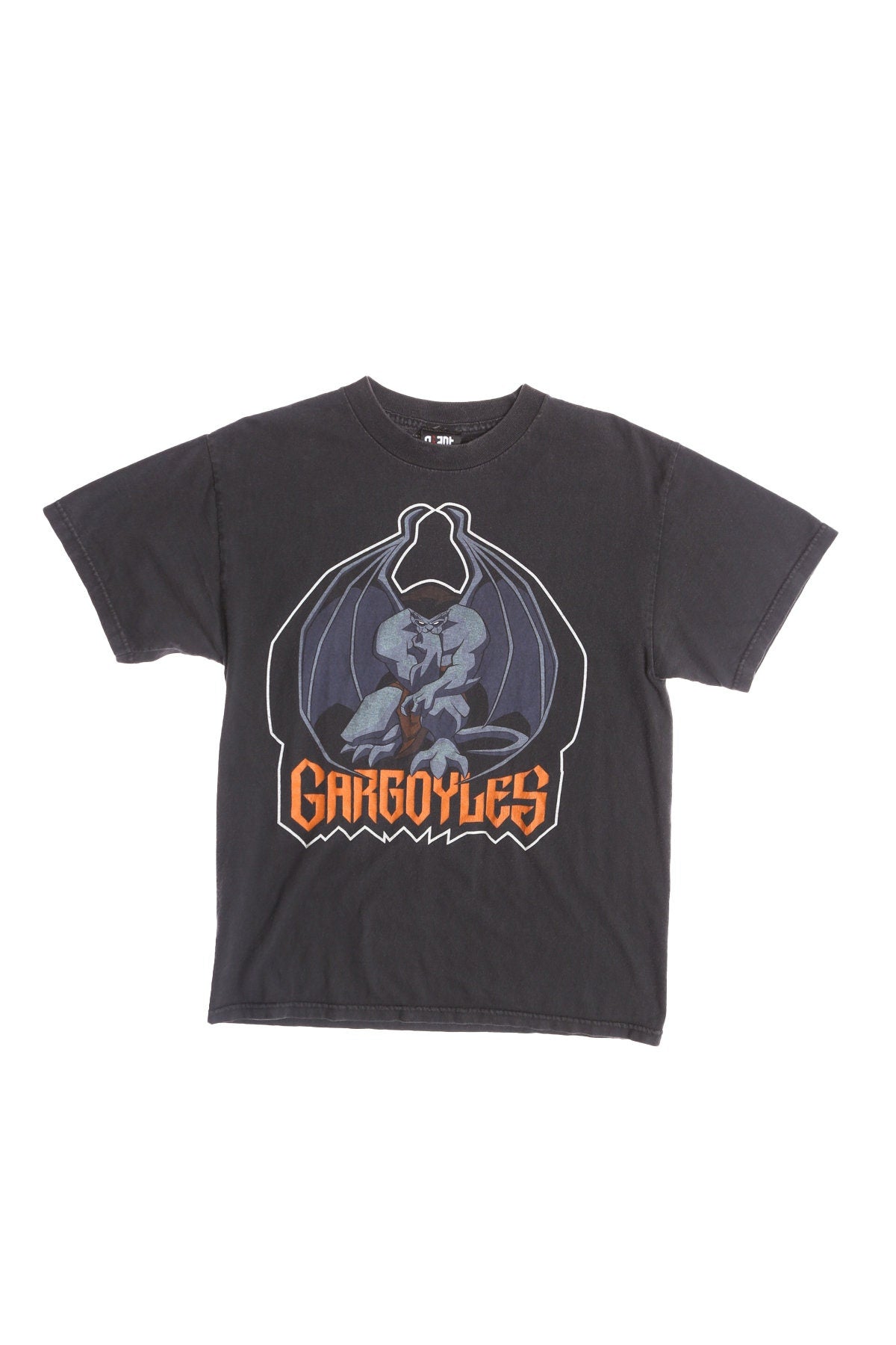 Gargoyles Cartoon Graphic T-shirt - Giant T-shirt Label - Stone by Day, Warriors by Night