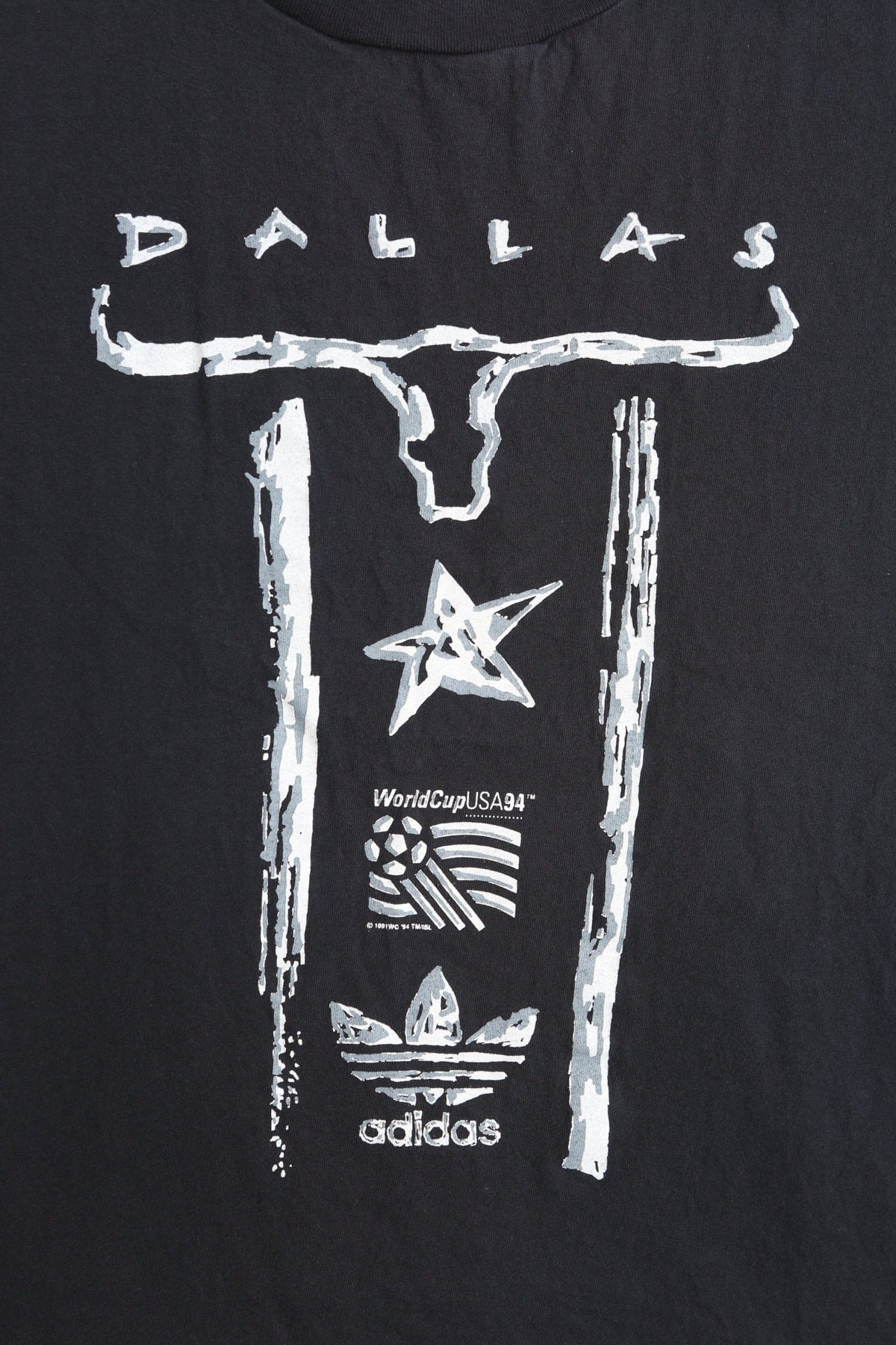 1994 Soccer World Cup Dallas Texas Black Adidas Graphic T-shirt