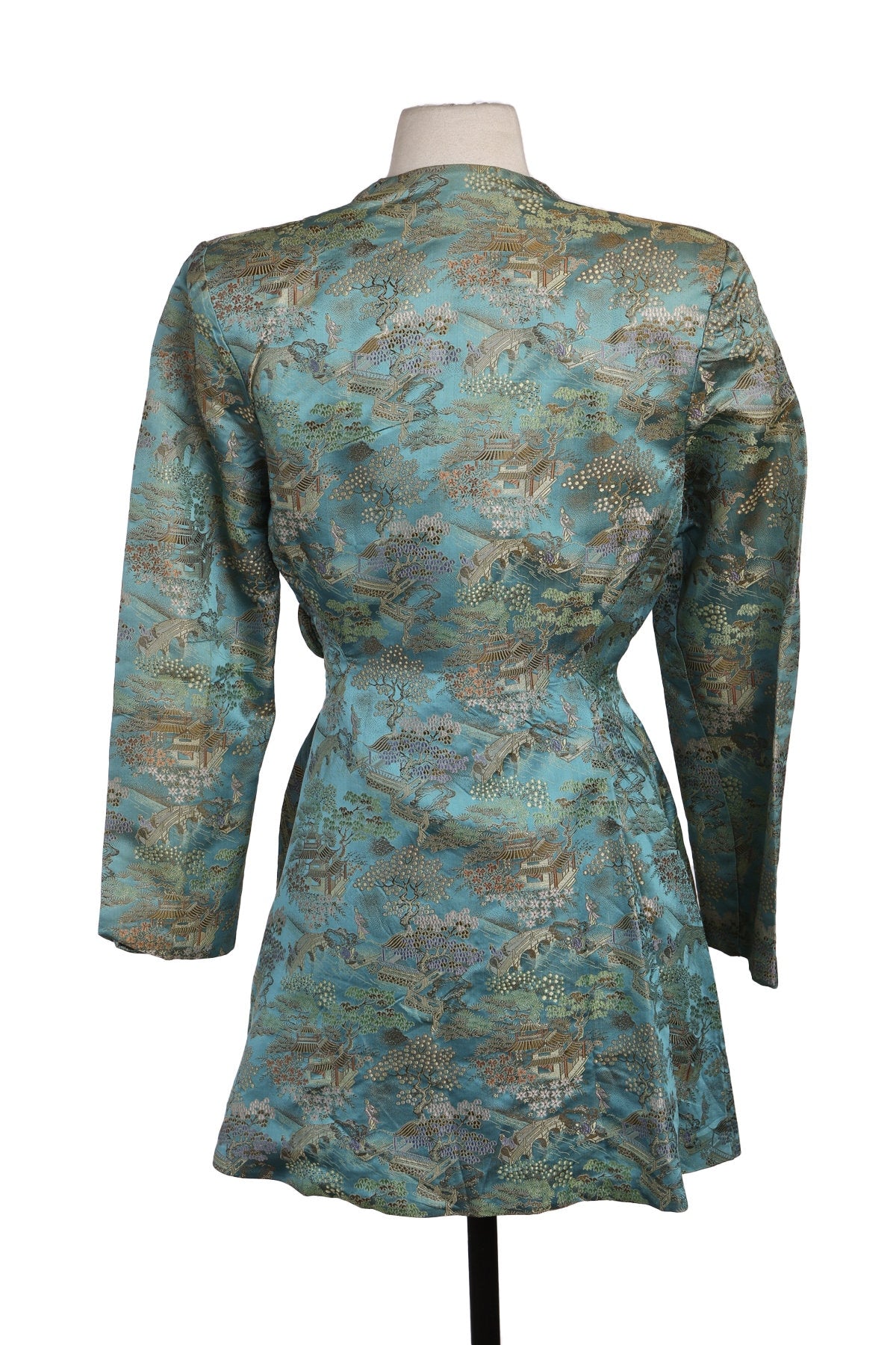 Vintage Brocade Green Coat - Made in China