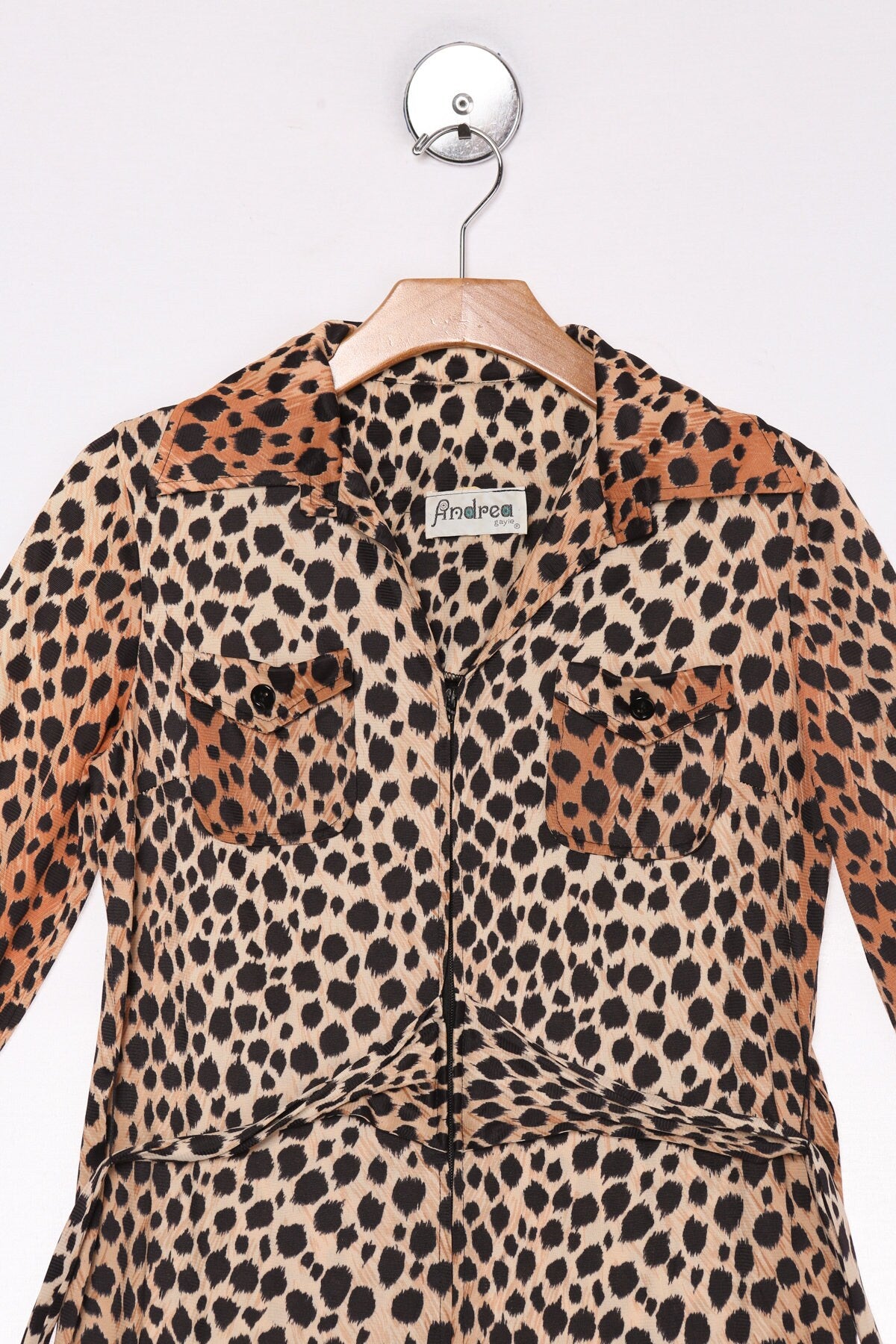 Vintage Leopard Print Women's 70s Jumpsuit