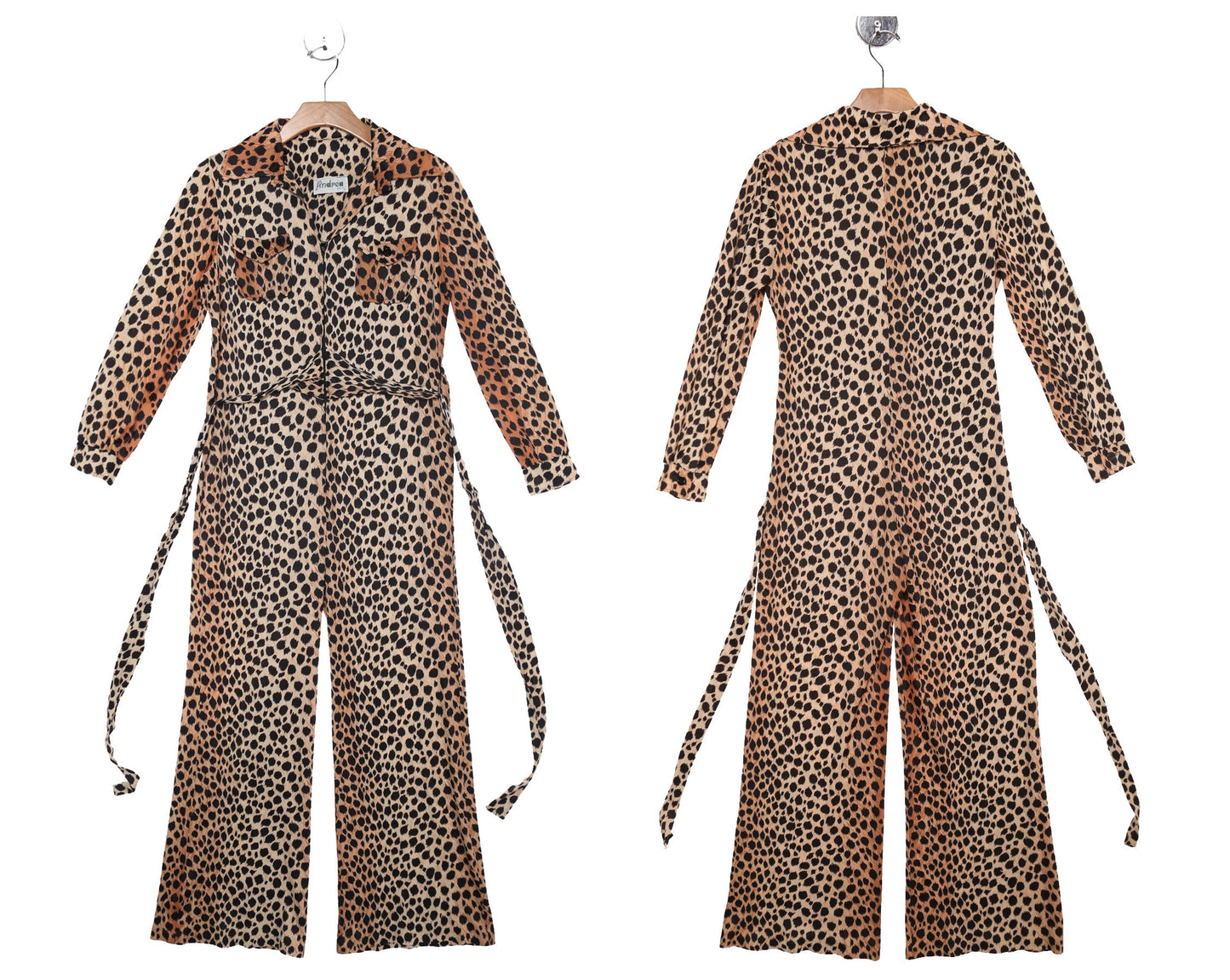 Vintage Leopard Print Women's 70s Jumpsuit