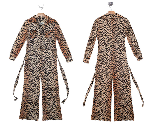 Vintage Leopard Print Women's 70s Jumpsuit