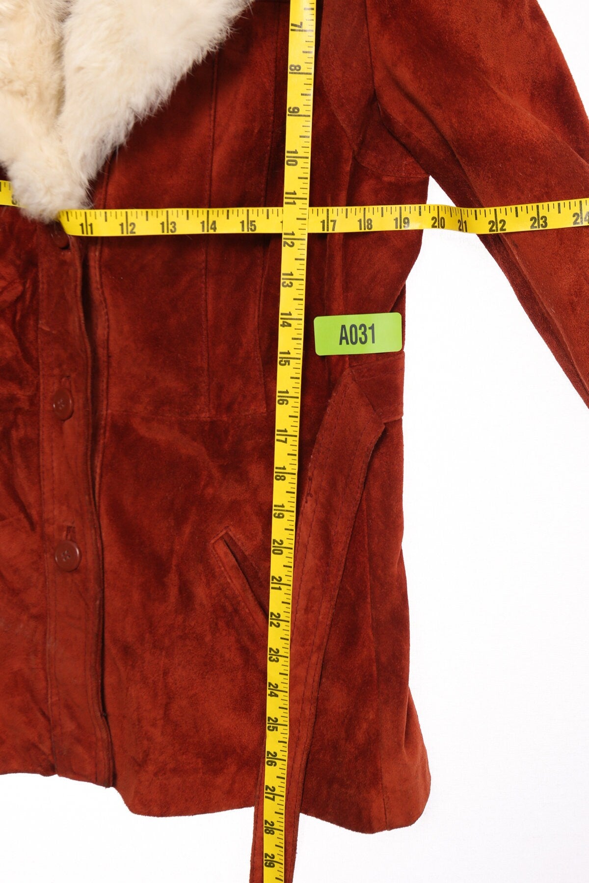 Women Fur Collar Suede Jacket - Era 1960s - 1970s